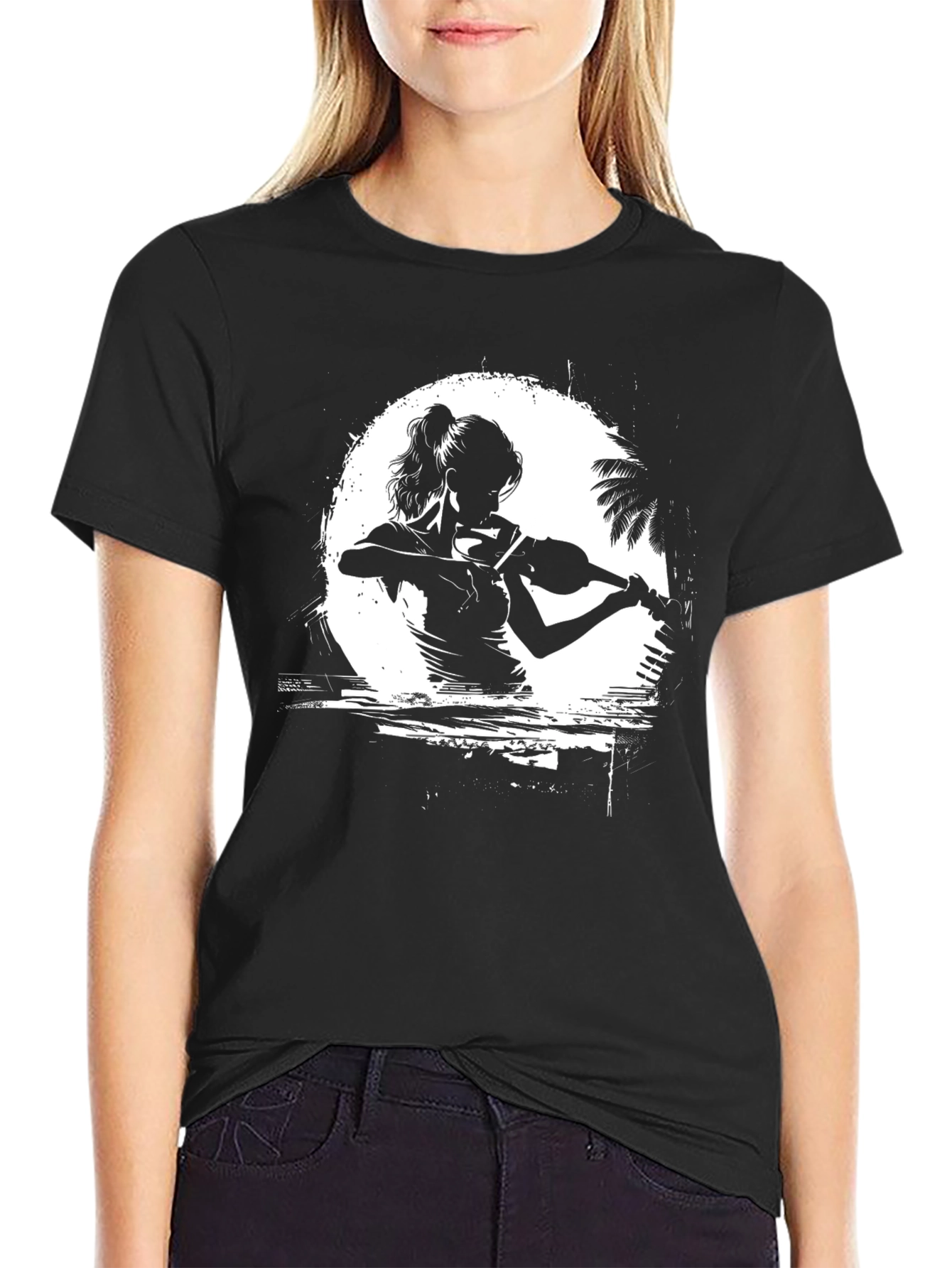 Musician Silhouette Graphic T-Shirt