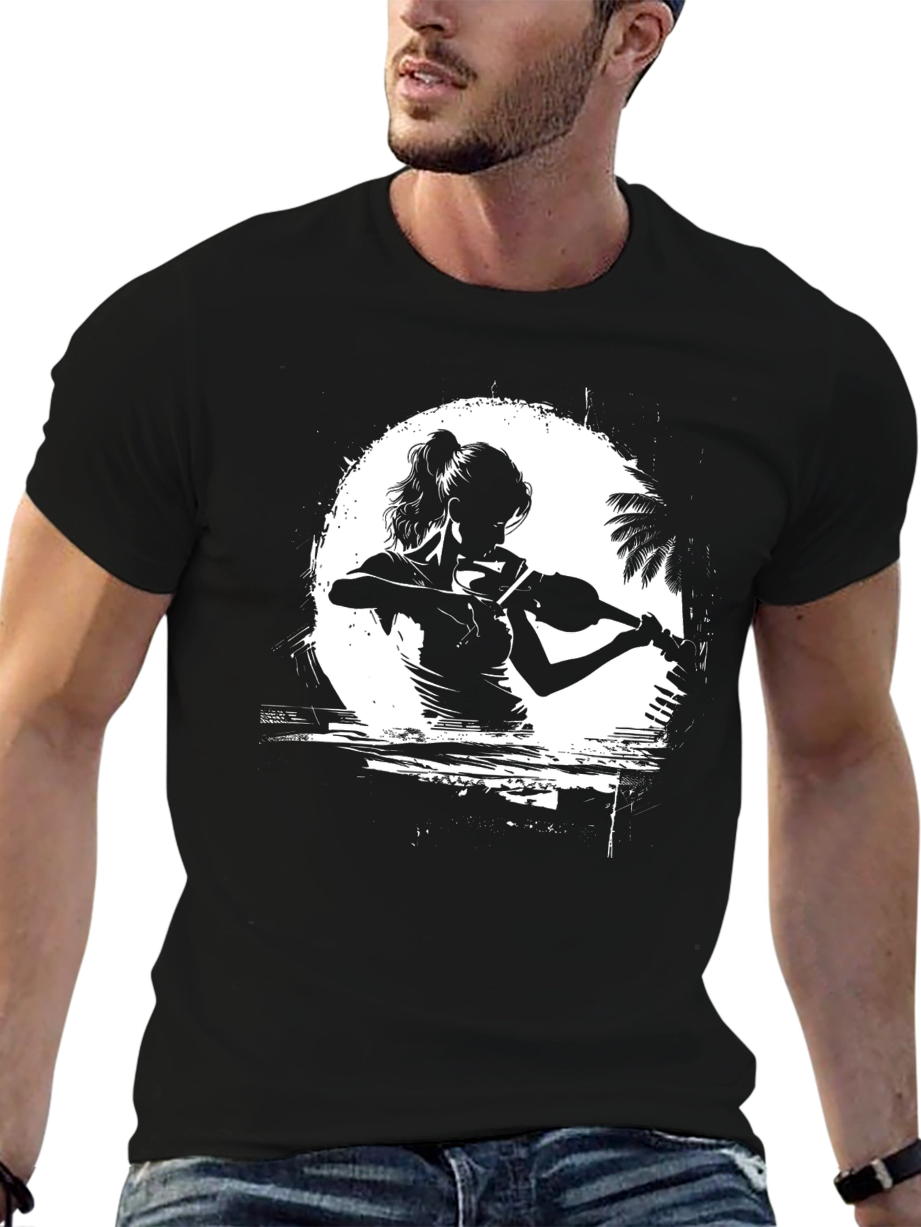 Musician Silhouette Graphic T-Shirt