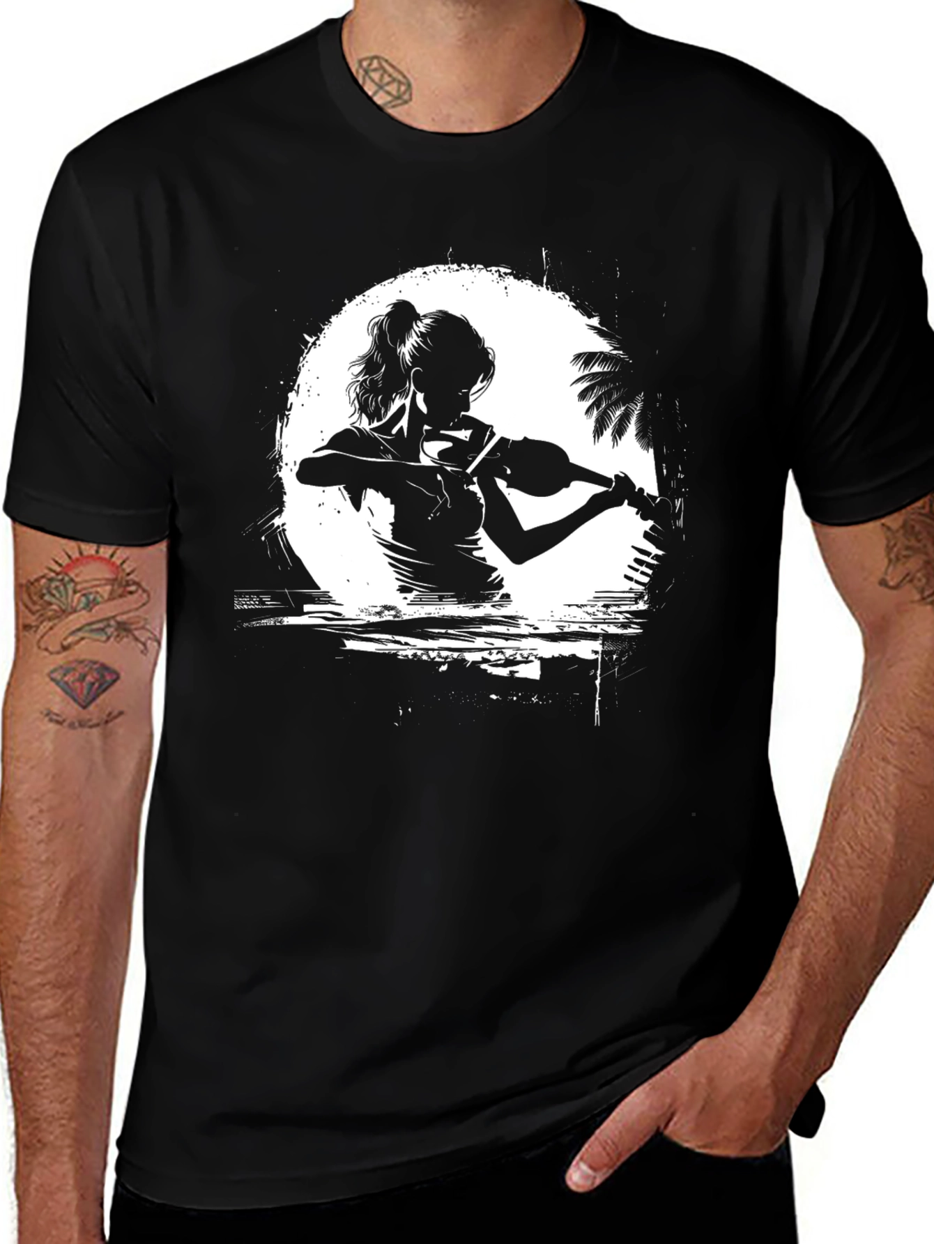Musician Silhouette Graphic T-Shirt