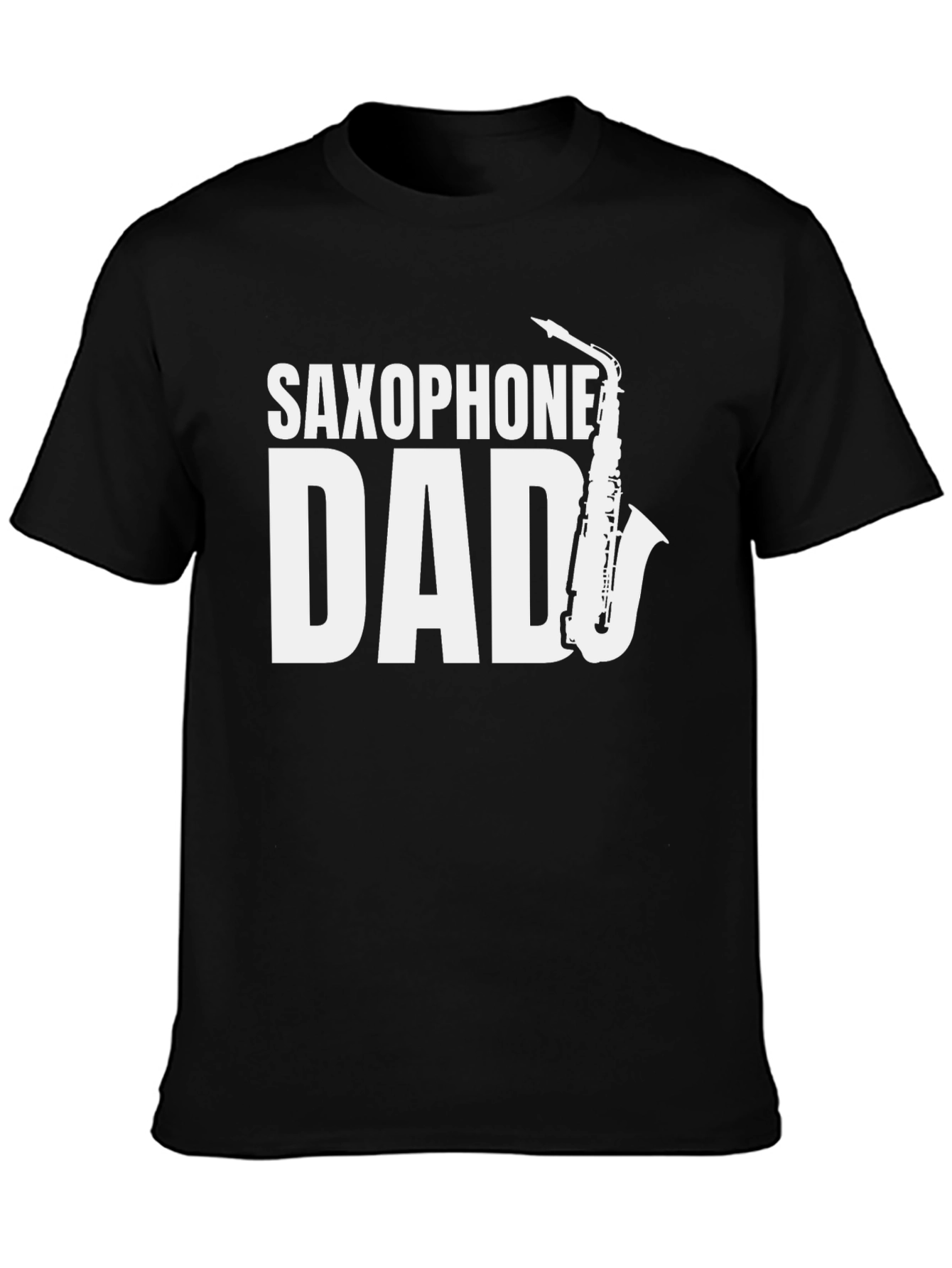Saxophone Dad Black T-Shirt - Musician Fathers Day Tee