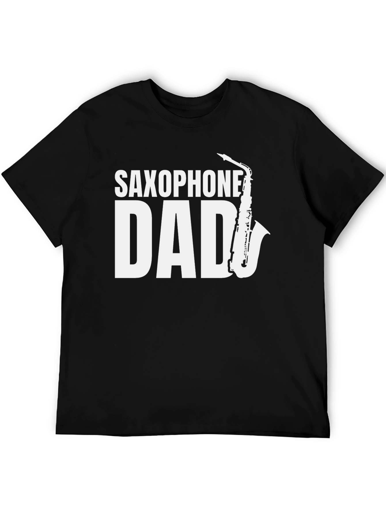 Saxophone Dad Black T-Shirt - Musician Fathers Day Tee