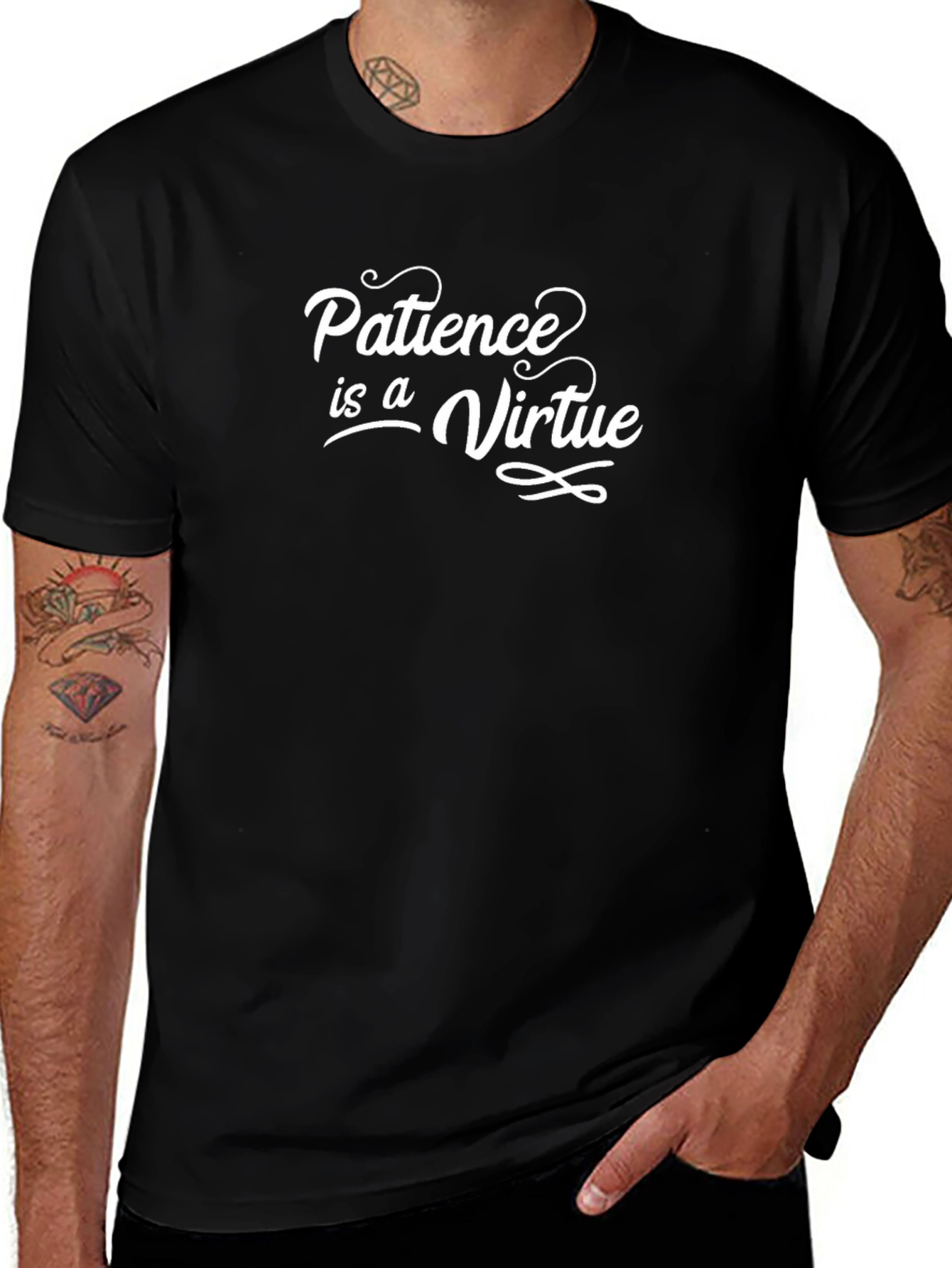 Patience is a Virtue Black T-Shirt