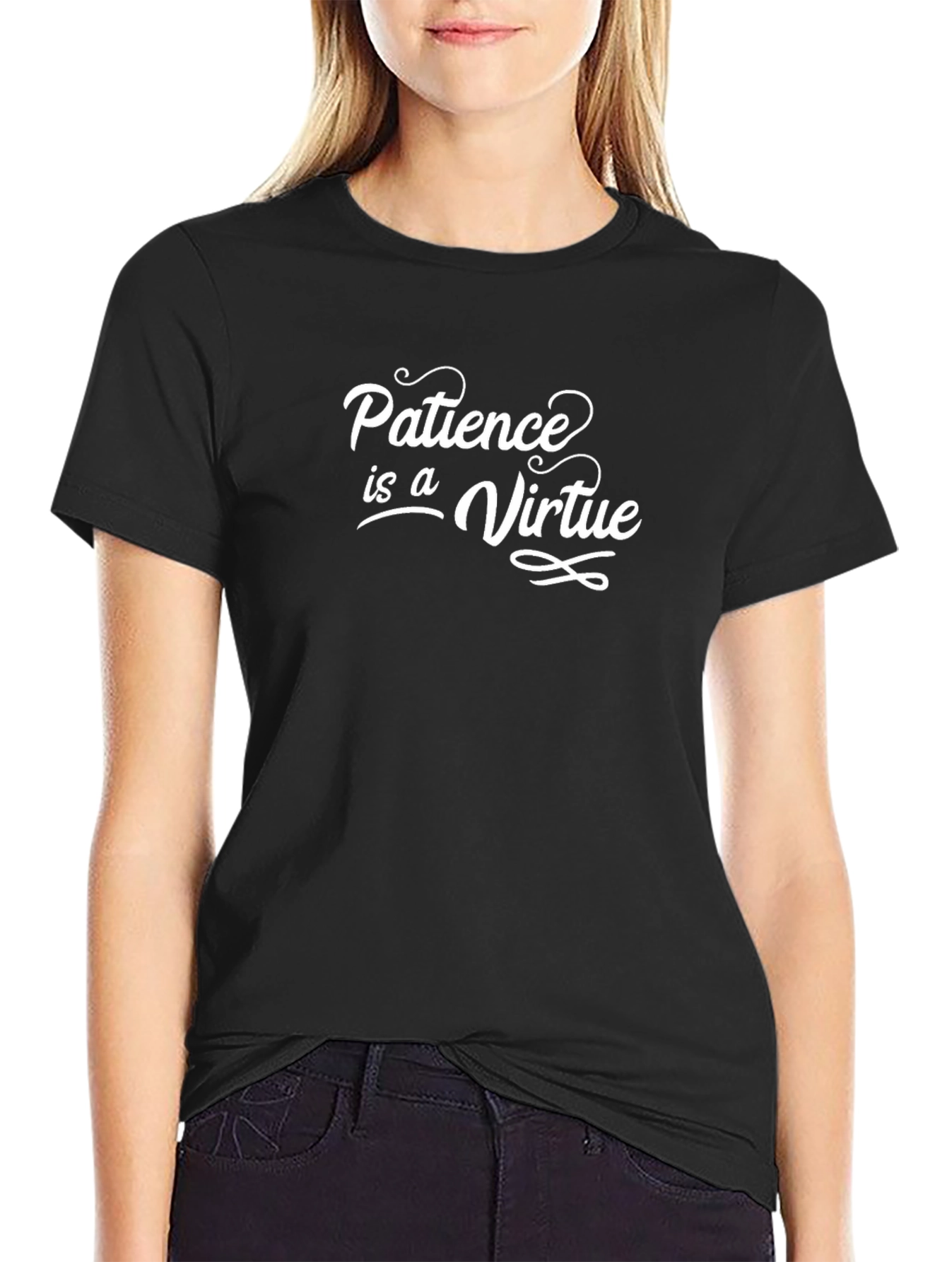 Patience is a Virtue Black T-Shirt