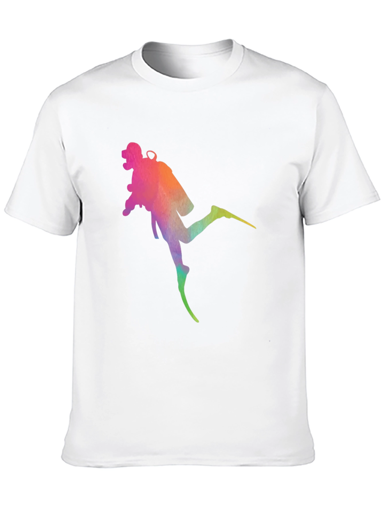 Diver Silhouette Graphic Tee - Black Cotton Blend