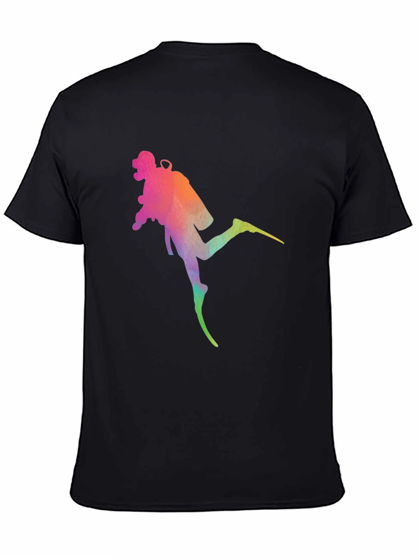 Diver Silhouette Graphic Tee - Black Cotton Blend