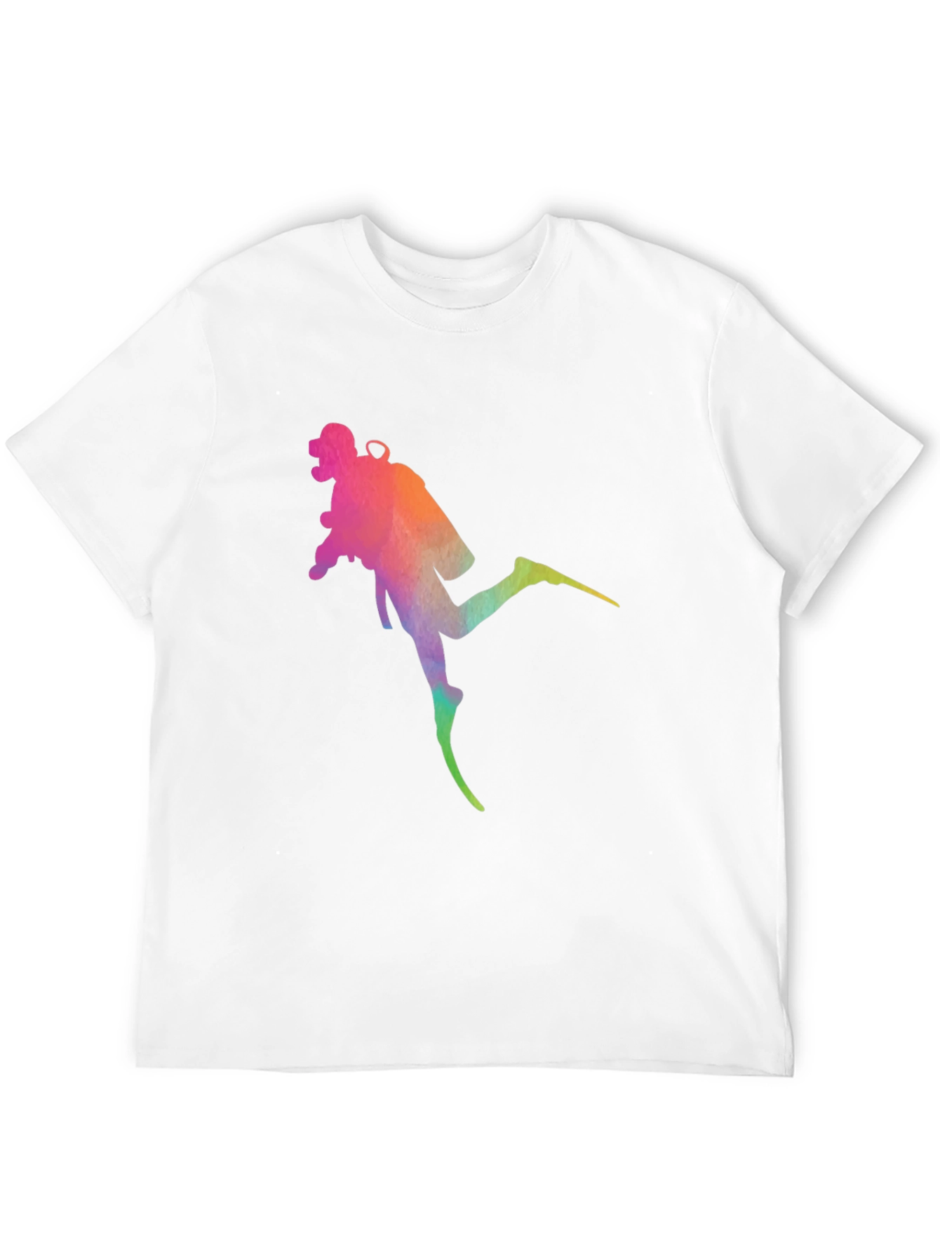 Diver Silhouette Graphic Tee - Black Cotton Blend