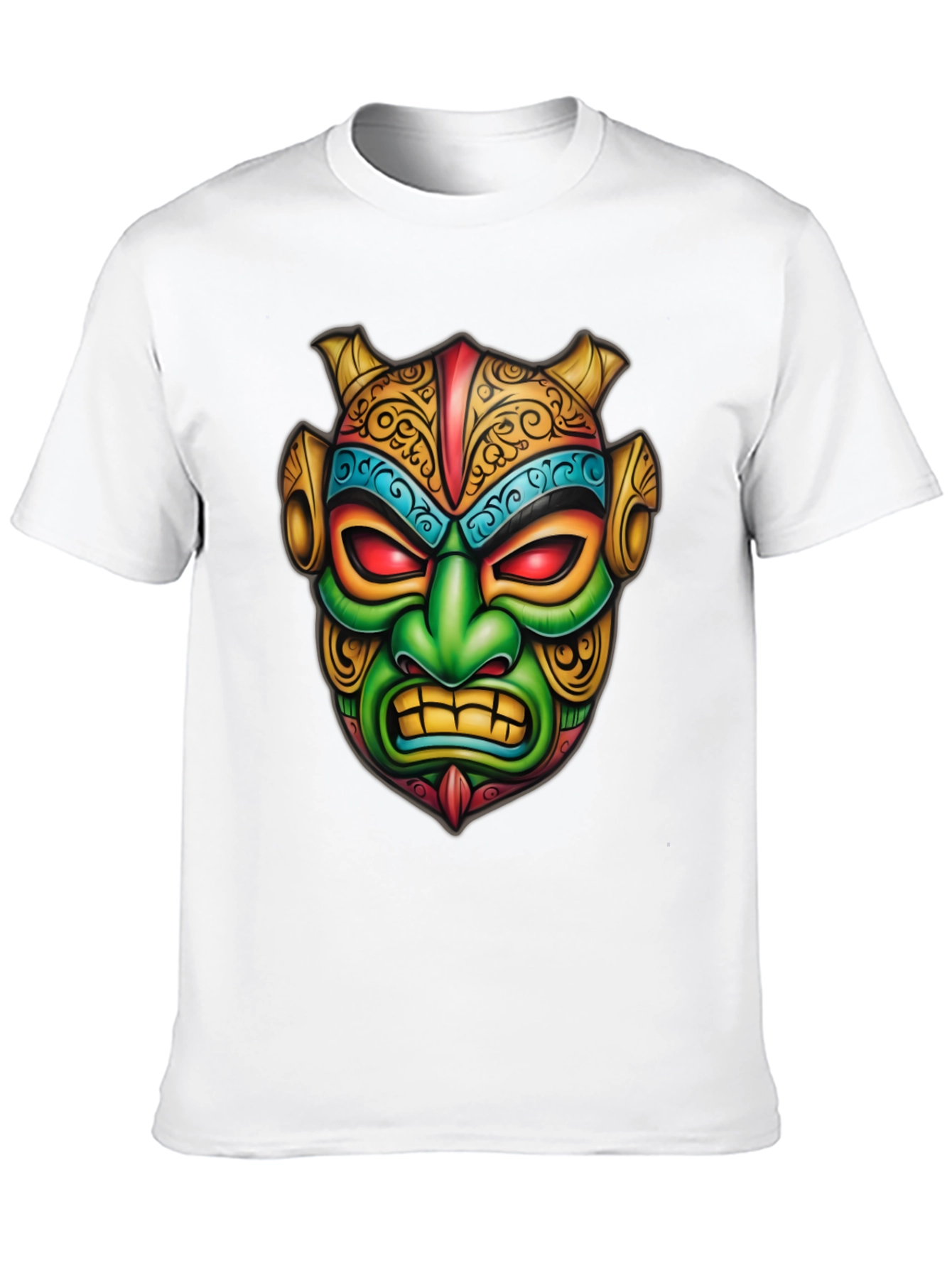 Mens Graphic Tee - Tribal Mask Design