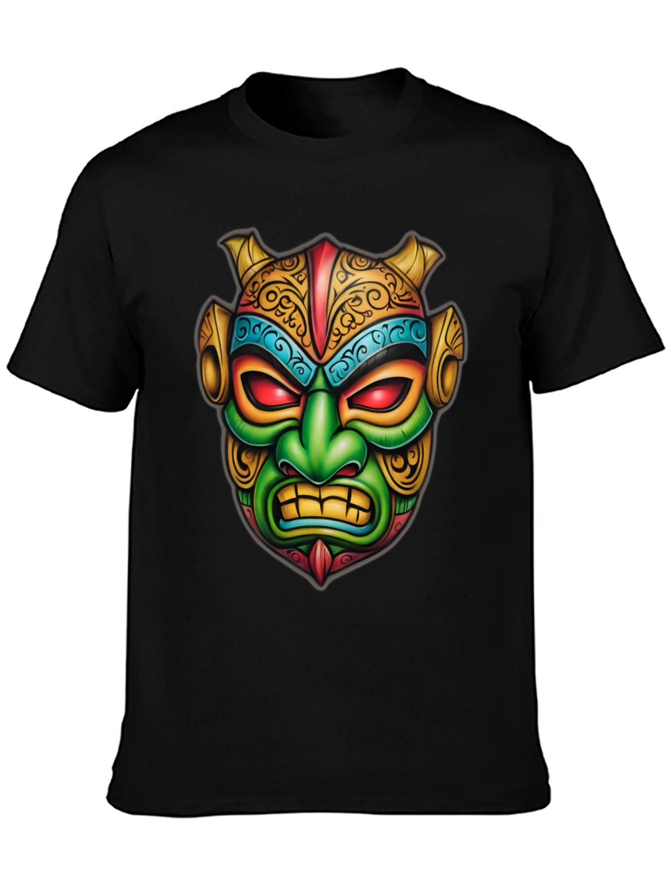 Mens Graphic Tee - Tribal Mask Design