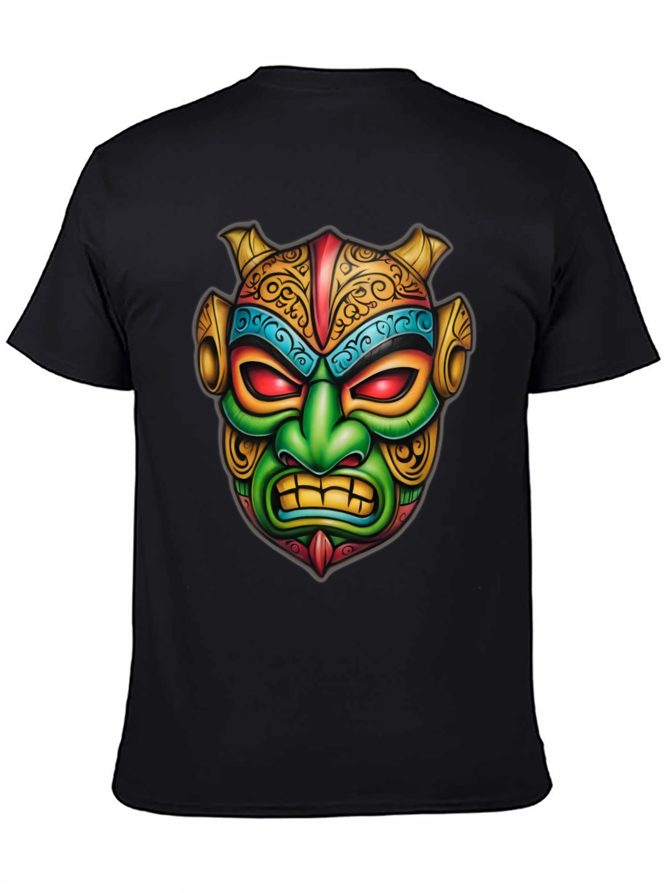 Mens Graphic Tee - Tribal Mask Design