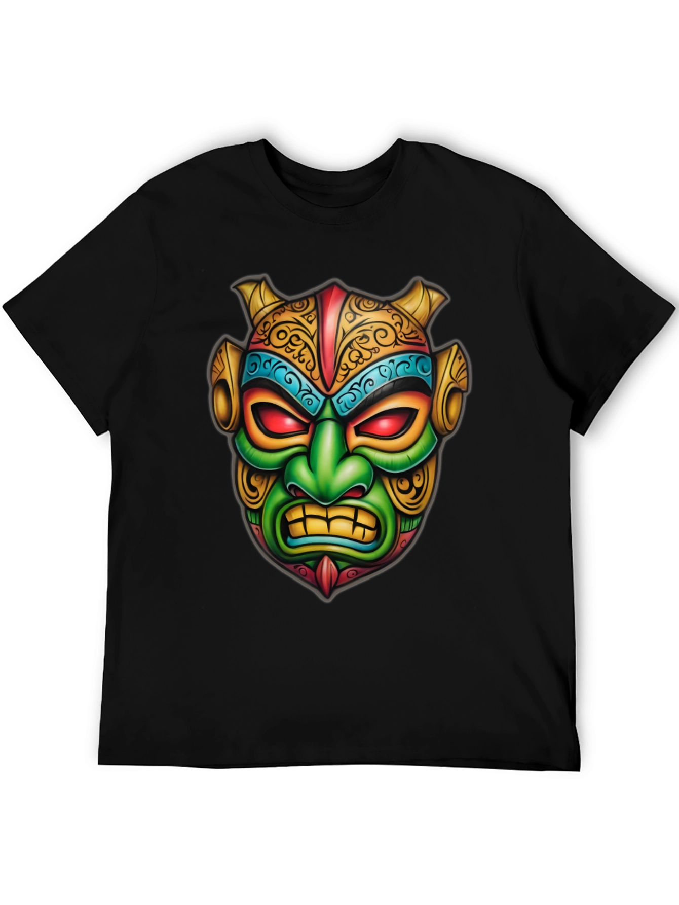 Mens Graphic Tee - Tribal Mask Design
