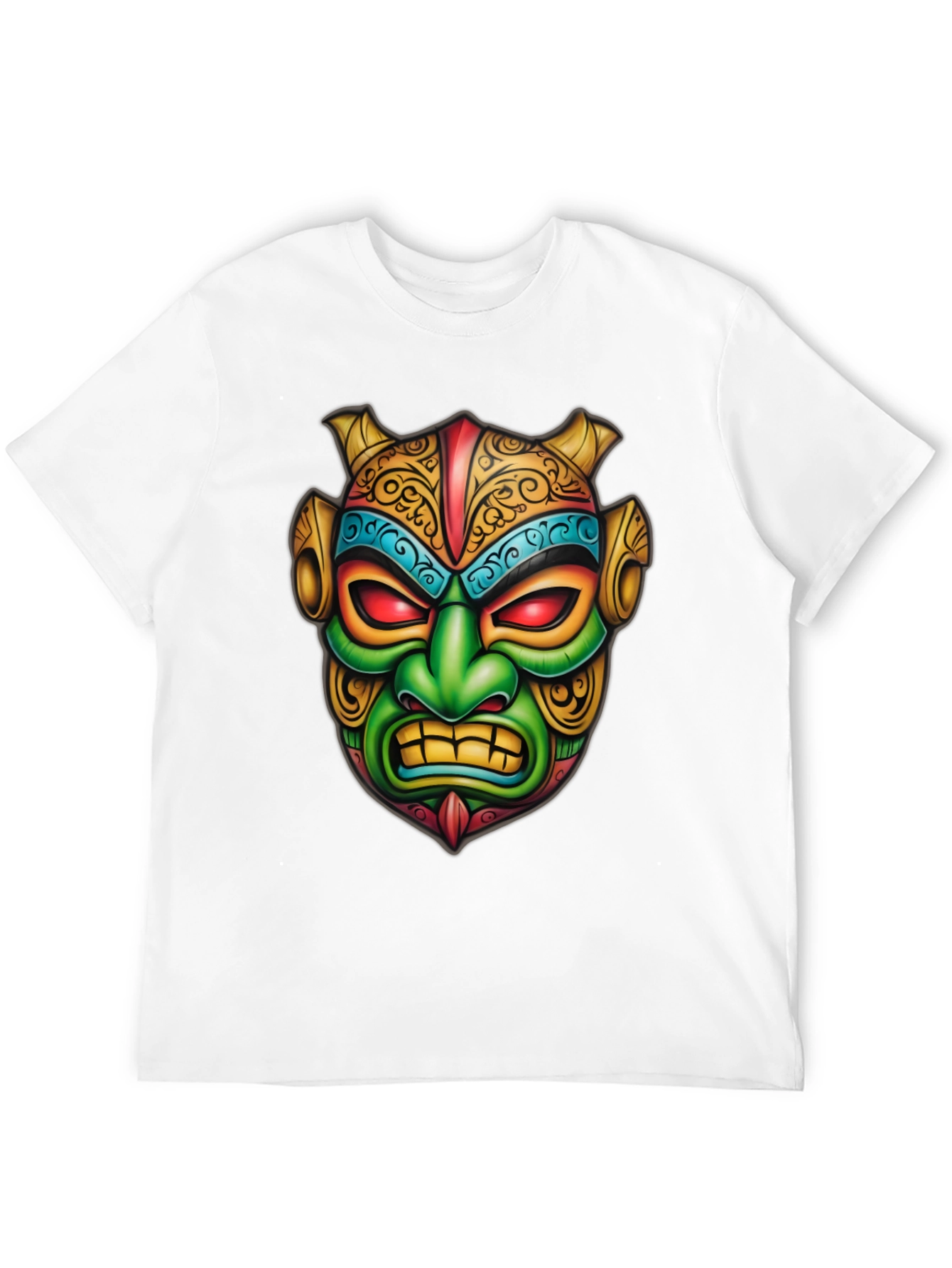 Mens Graphic Tee - Tribal Mask Design