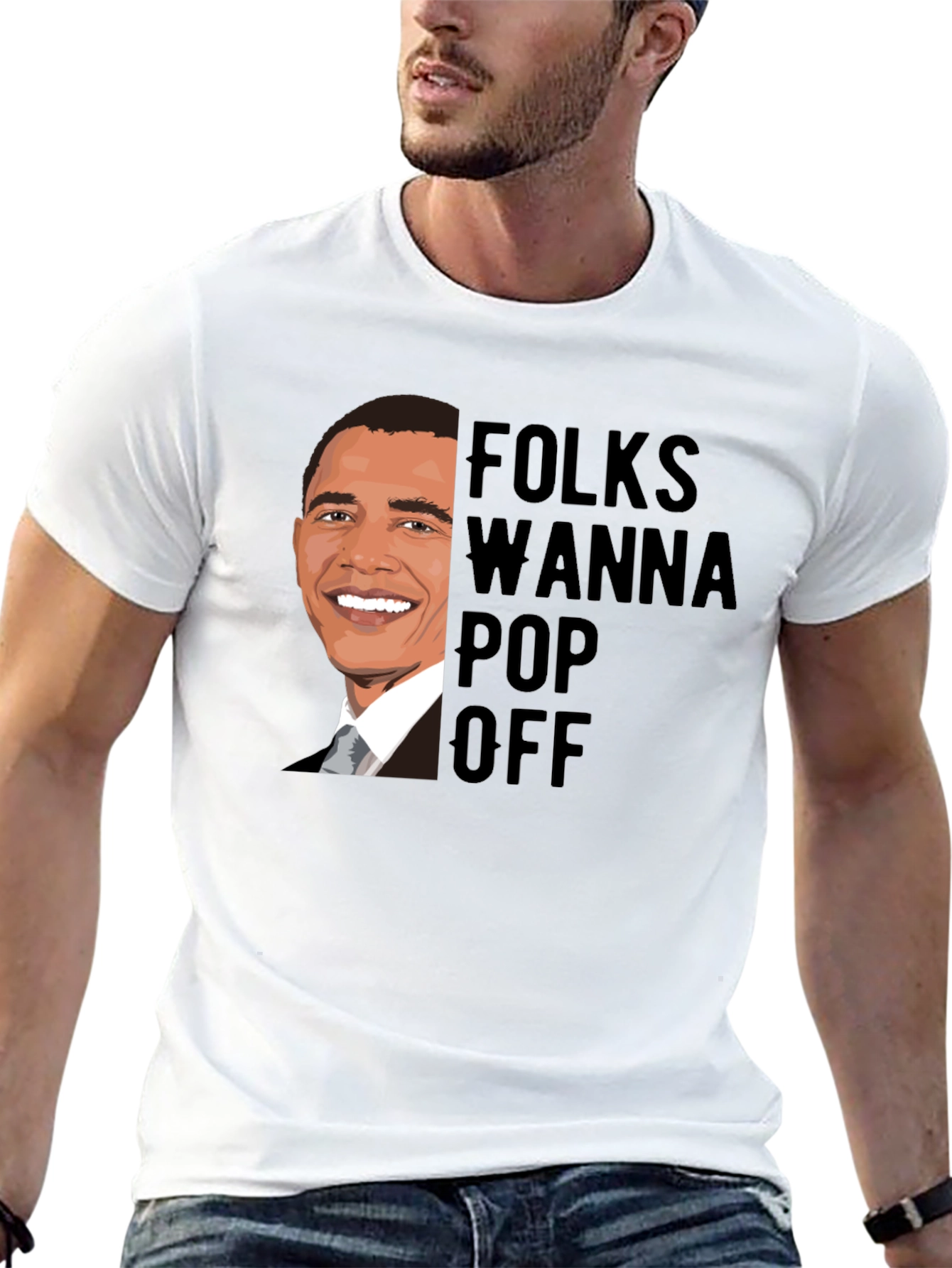 Folks Wanna Pop Off Obama Graphic Tee