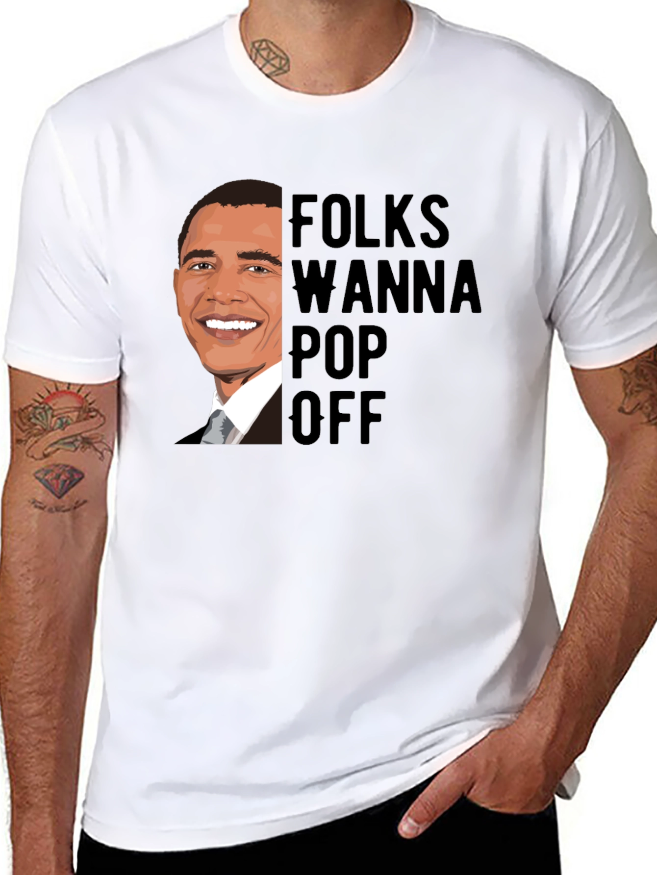 Folks Wanna Pop Off Obama Graphic Tee