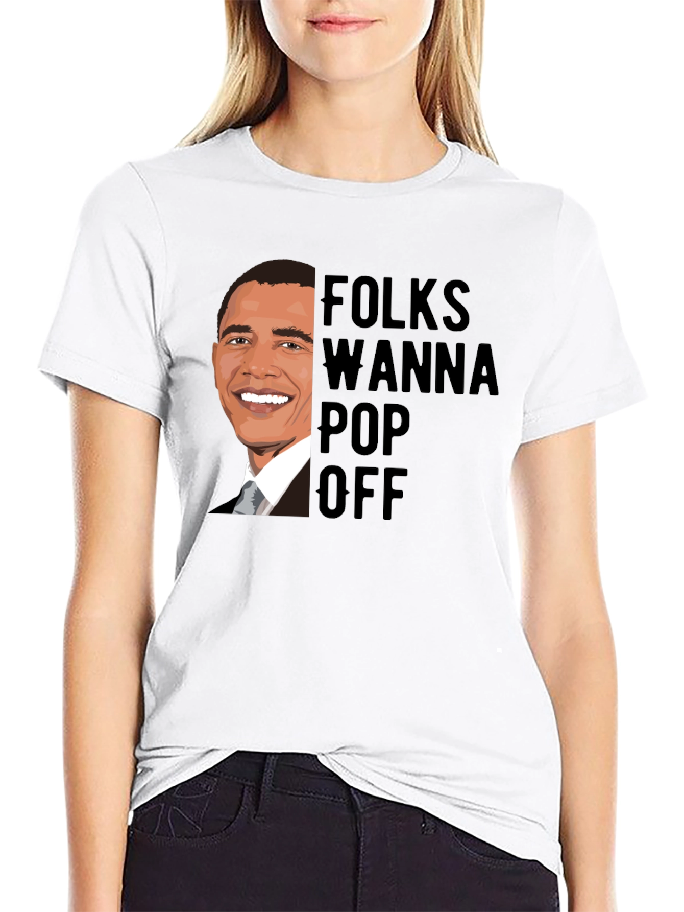 Folks Wanna Pop Off Obama Graphic Tee