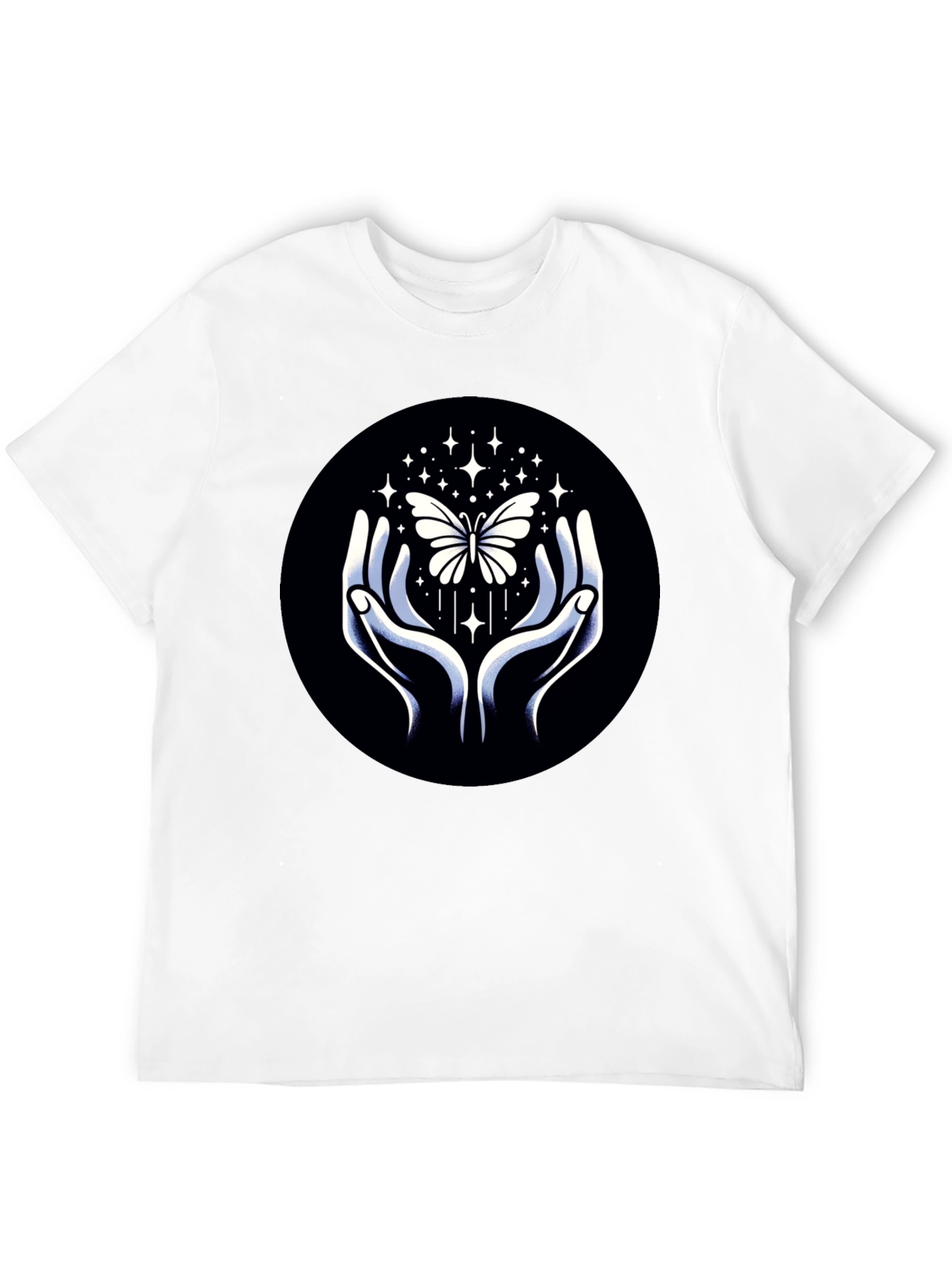 Butterfly Hands Graphic Tee - Stylish Black T-Shirt