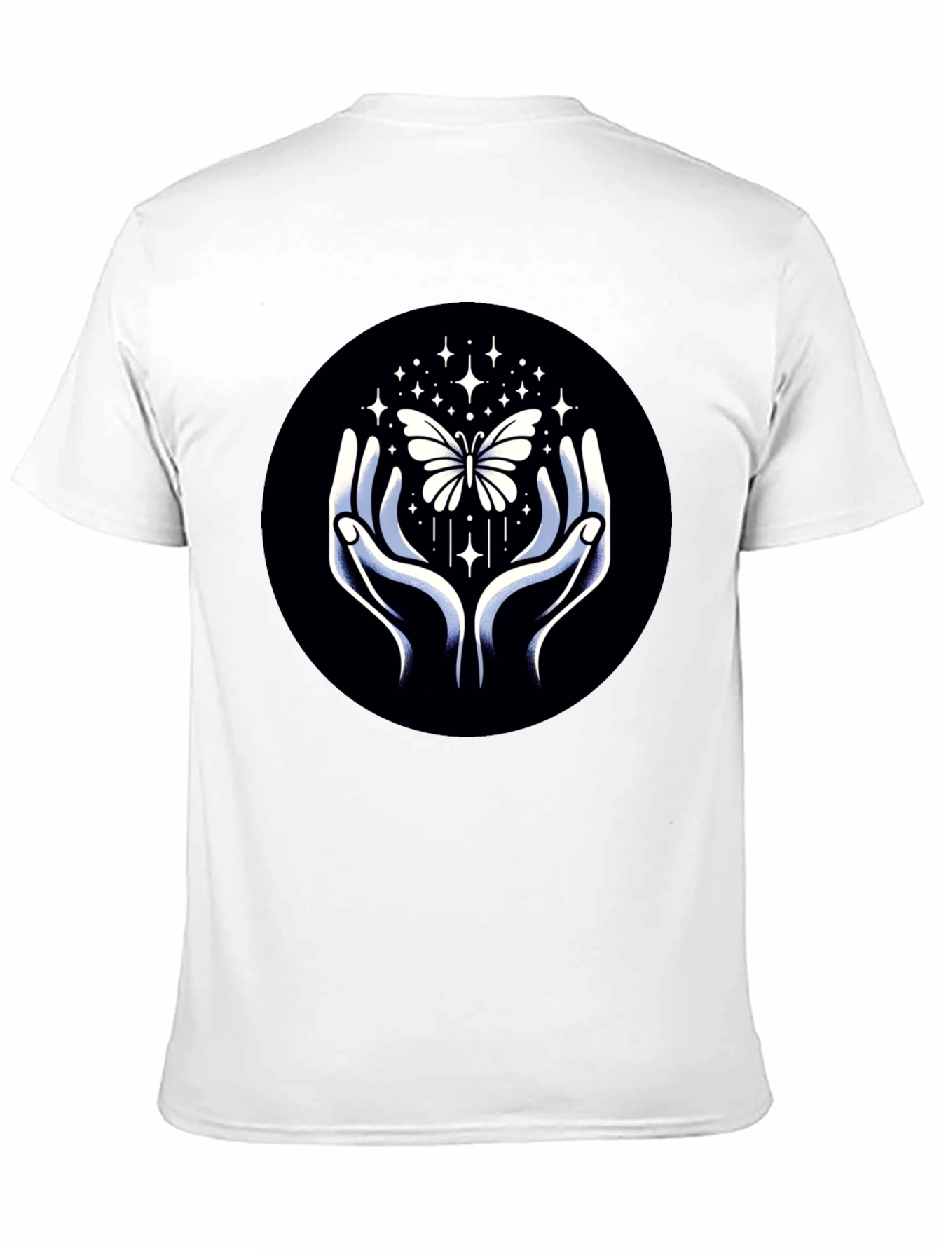 Butterfly Hands Graphic Tee - Stylish Black T-Shirt