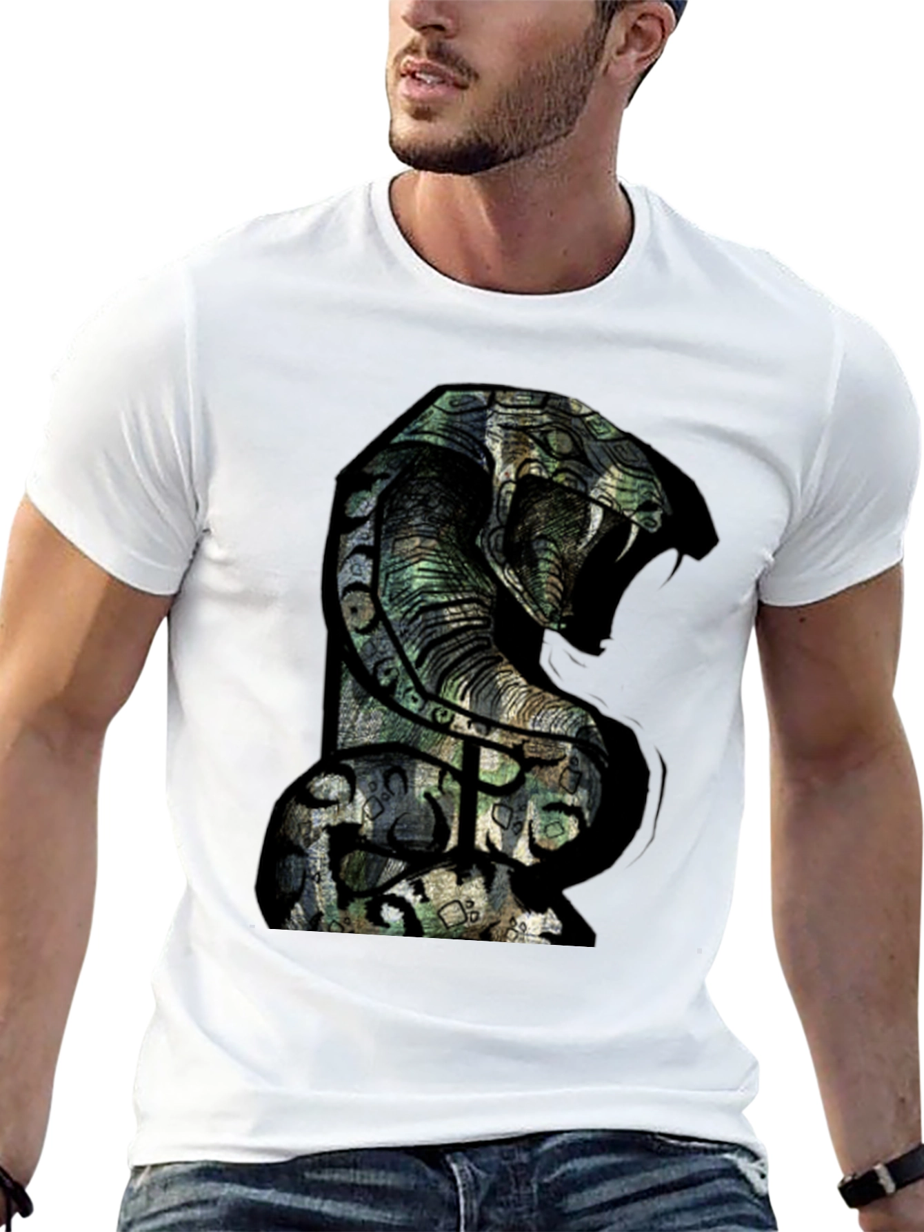 Mens Cobra Graphic T-Shirt - Bold Snake Design