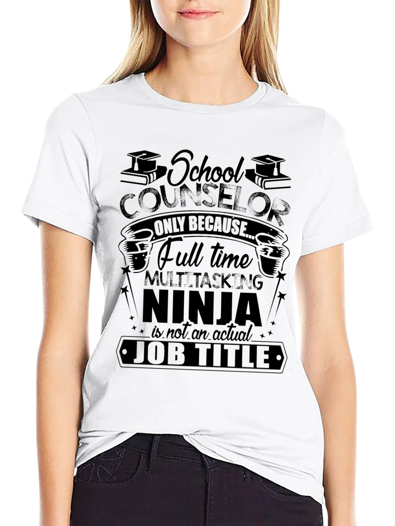 School Counselor Ninja Black T-Shirt