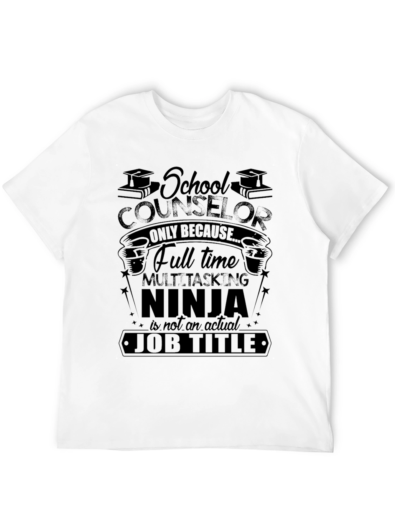 School Counselor Ninja Black T-Shirt