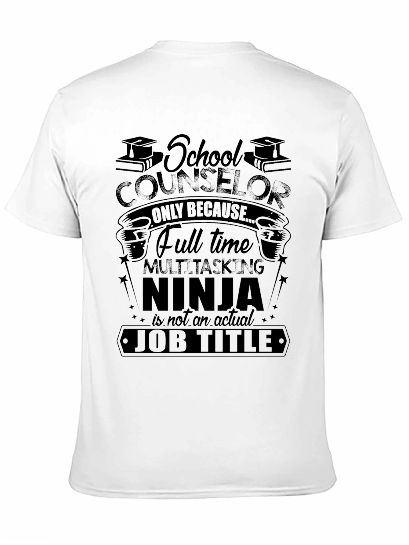 School Counselor Ninja Black T-Shirt