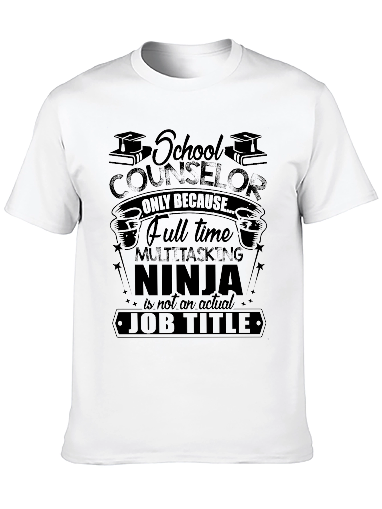 School Counselor Ninja Black T-Shirt