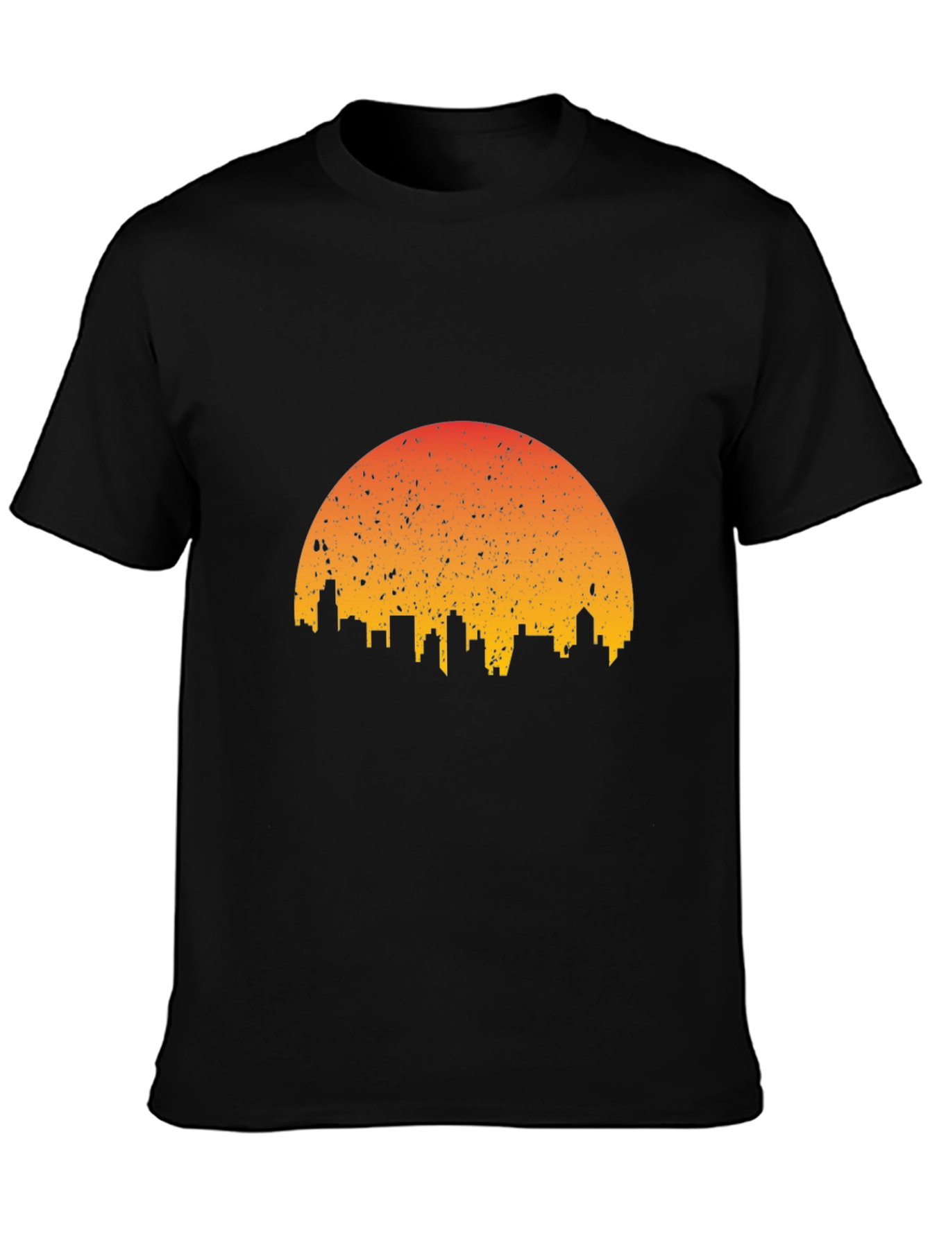 Sunset Skyline Graphic Tee - Stylish Black T-Shirt