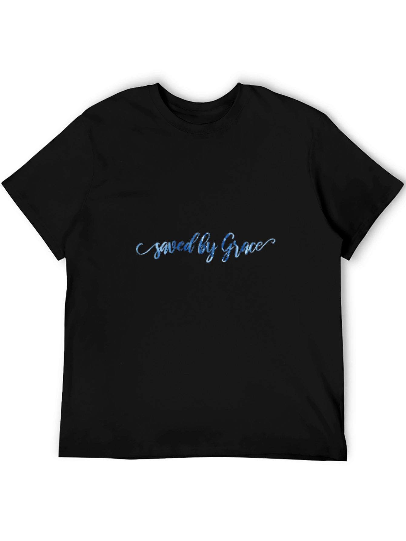 Saved by Grace Black Graphic T-Shirt
