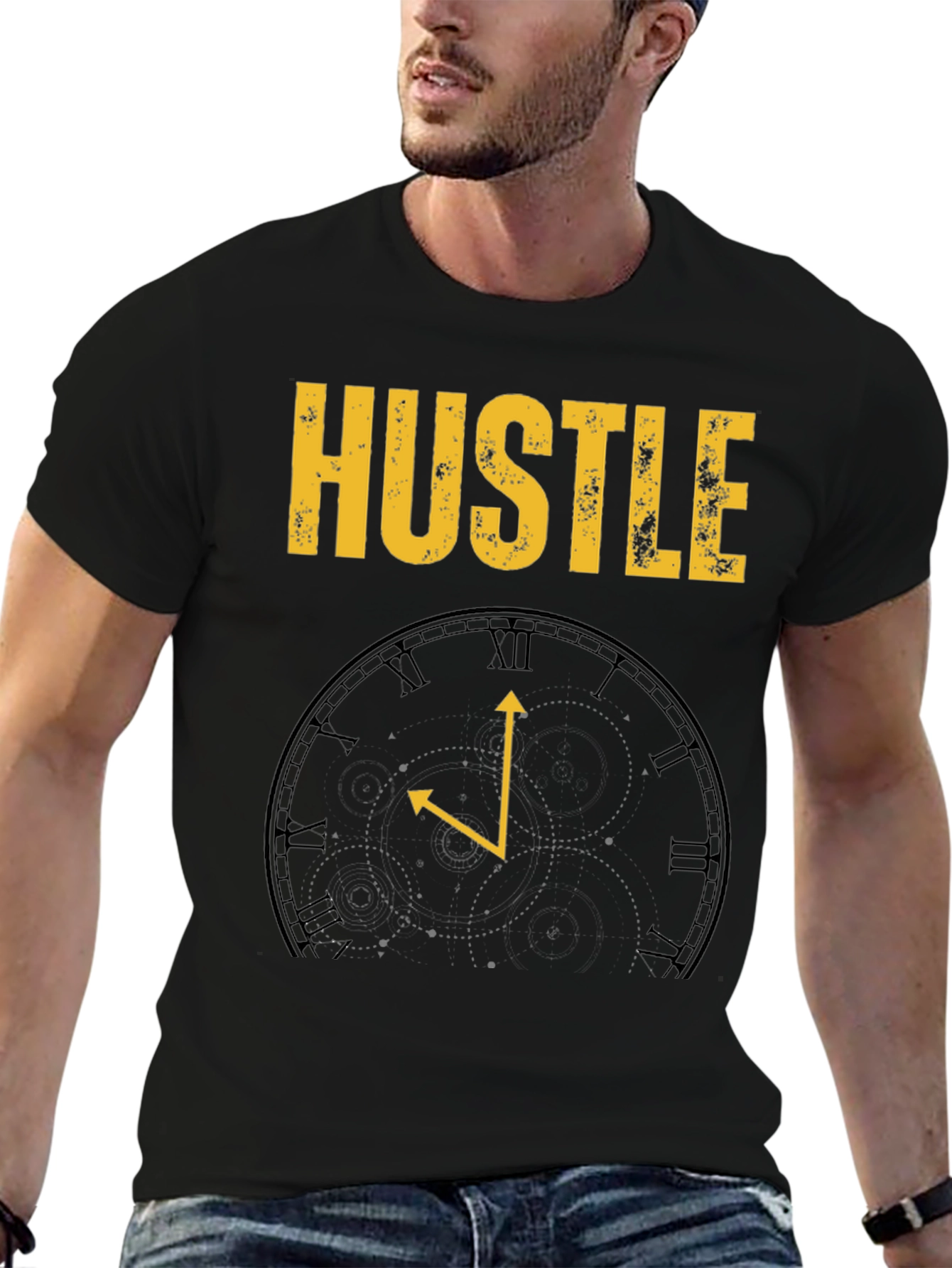 Hustle Time Black Graphic Tee