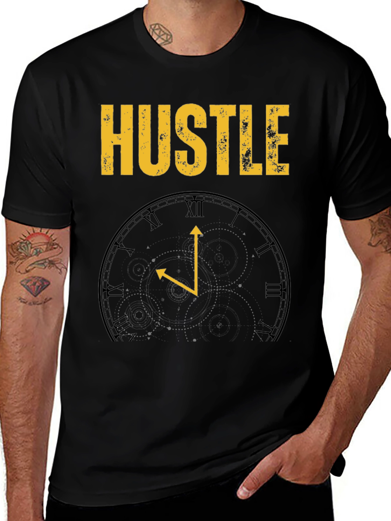 Hustle Time Black Graphic Tee
