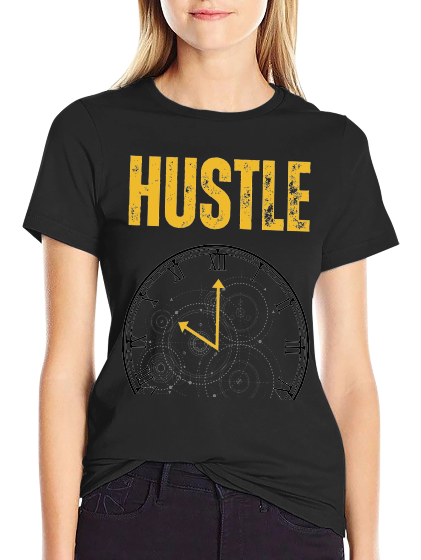 Hustle Time Black Graphic Tee