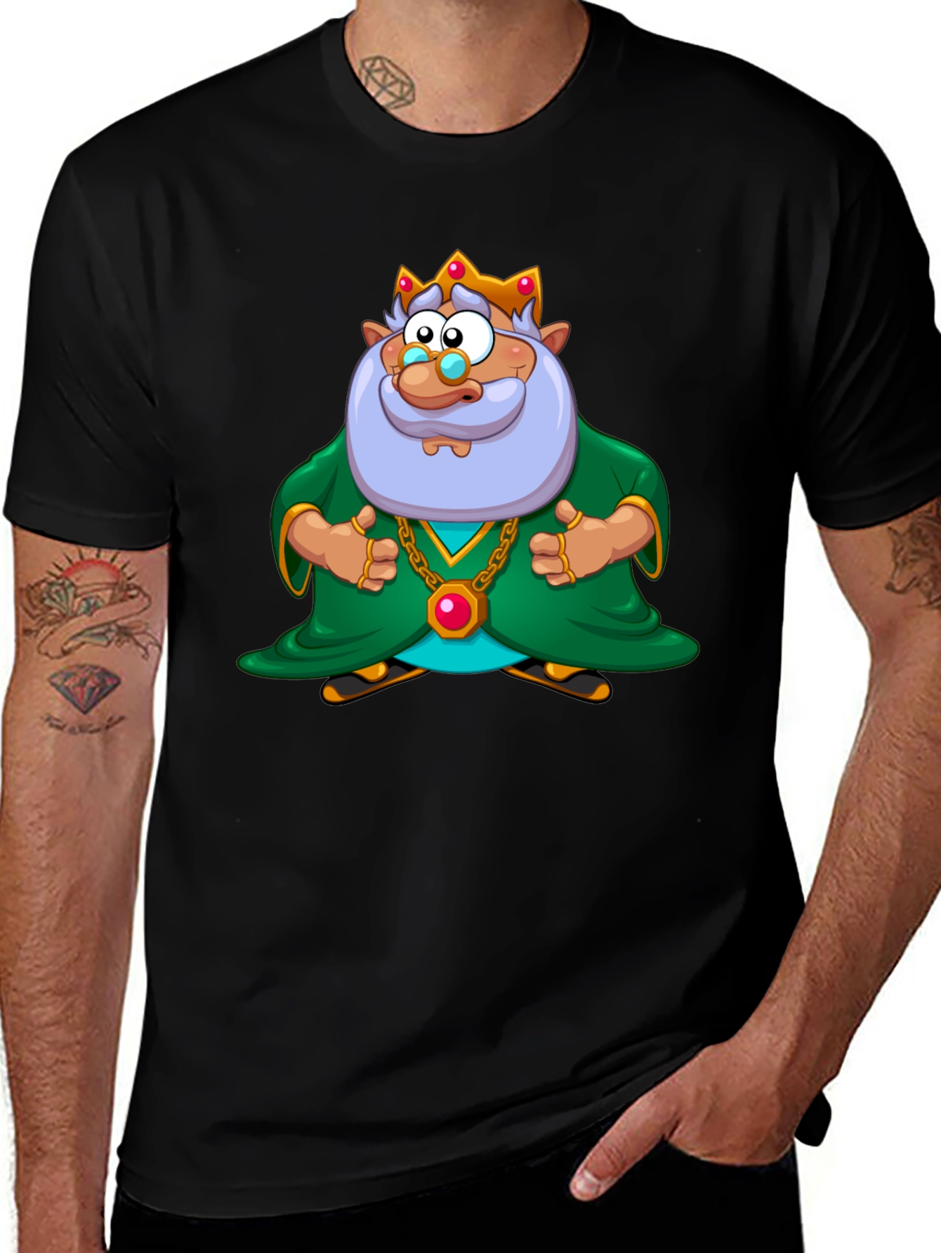 King Cartoon Graphic Black T-Shirt