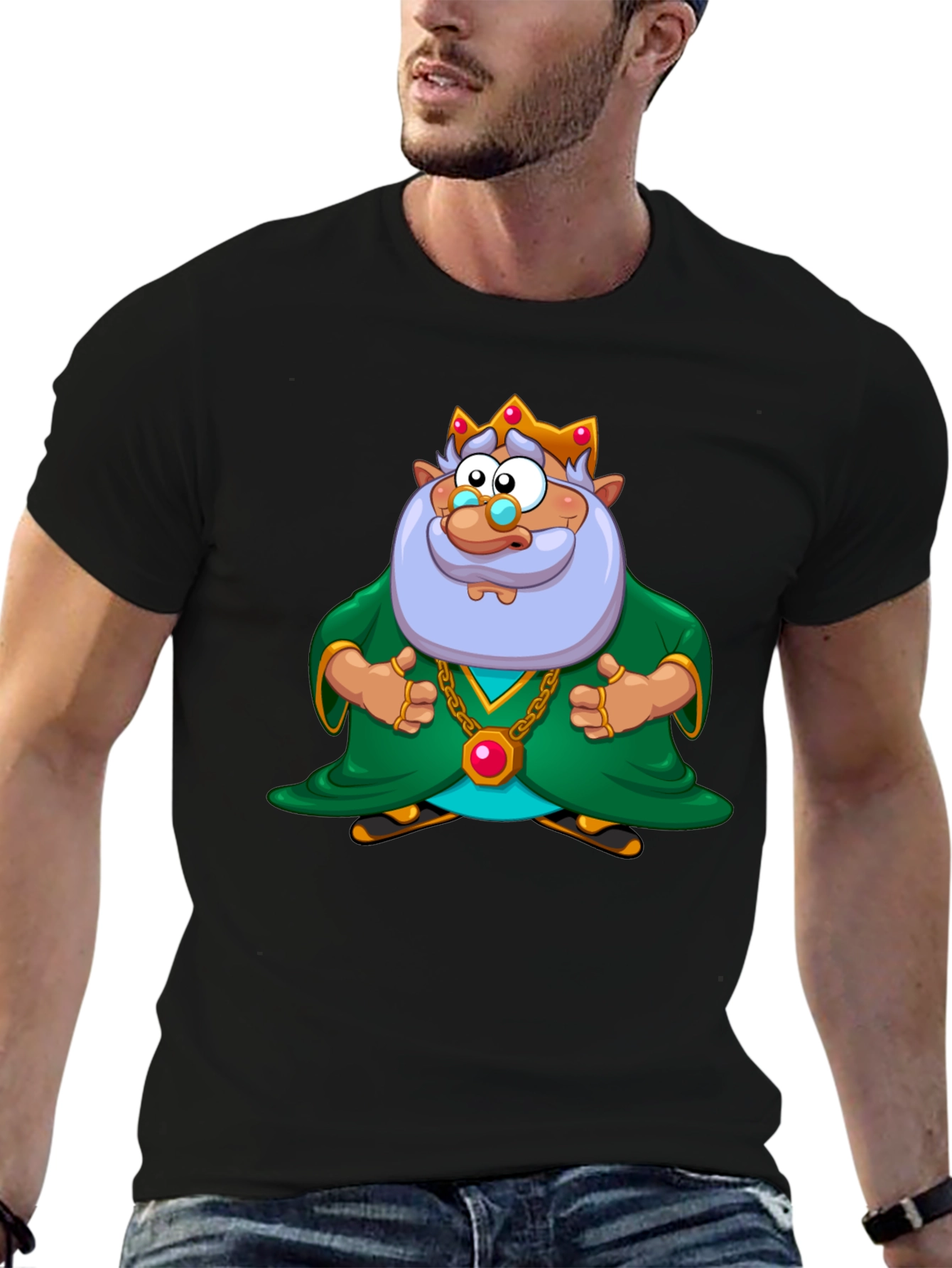 King Cartoon Graphic Black T-Shirt