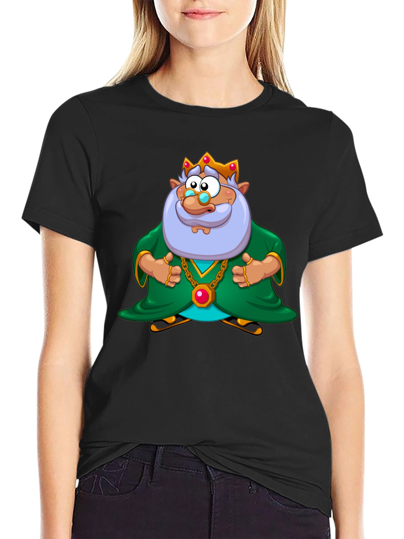 King Cartoon Graphic Black T-Shirt