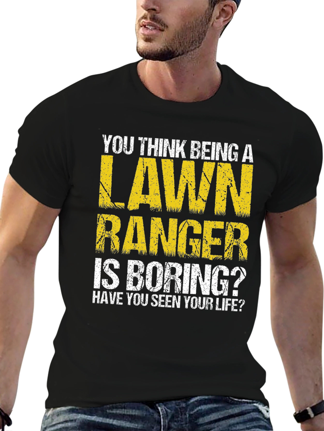 Lawn Ranger Graphic T-Shirt Funny Landscaping Tee