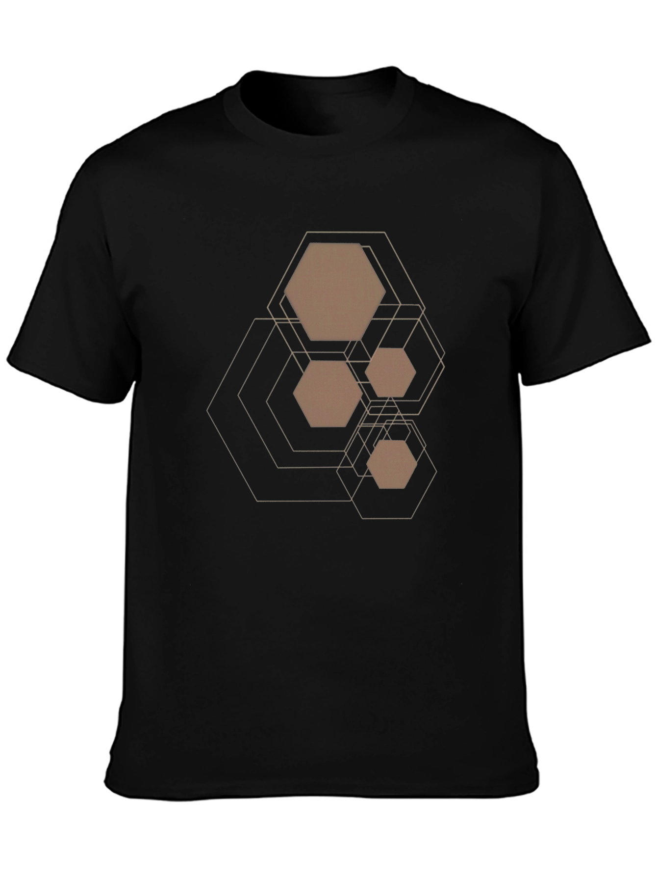 Geometric Hexagon Design T-Shirt - Modern Casual Tee