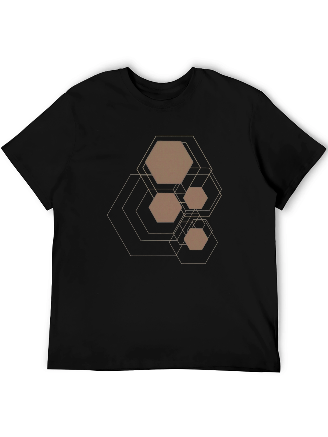 Geometric Hexagon Design T-Shirt - Modern Casual Tee