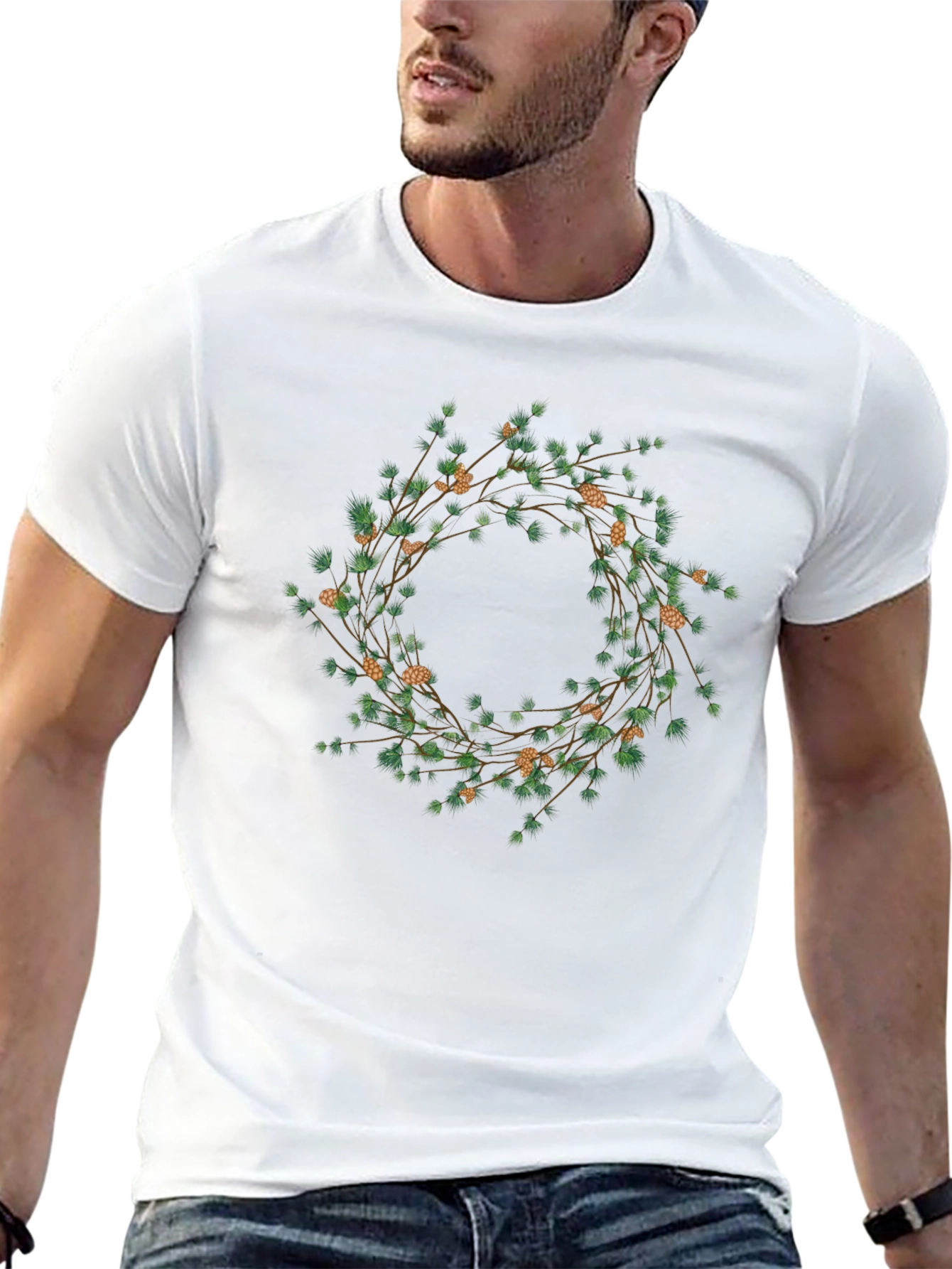 Botanical Wreath Graphic Tee - Black