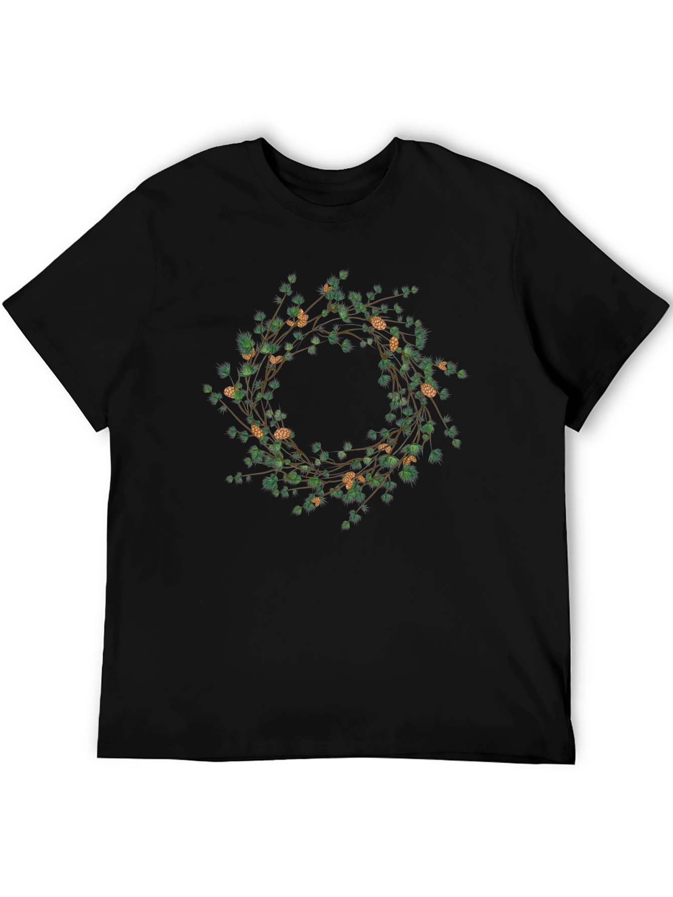 Botanical Wreath Graphic Tee - Black