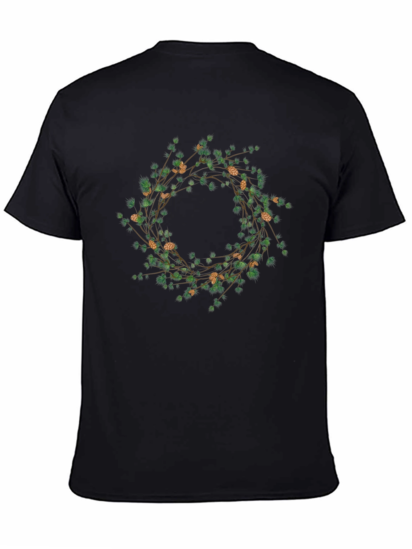 Botanical Wreath Graphic Tee - Black