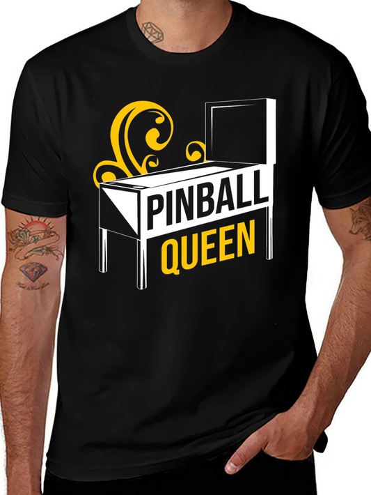 Pinball Queen Graphic T-Shirt - Black Cotton Tee