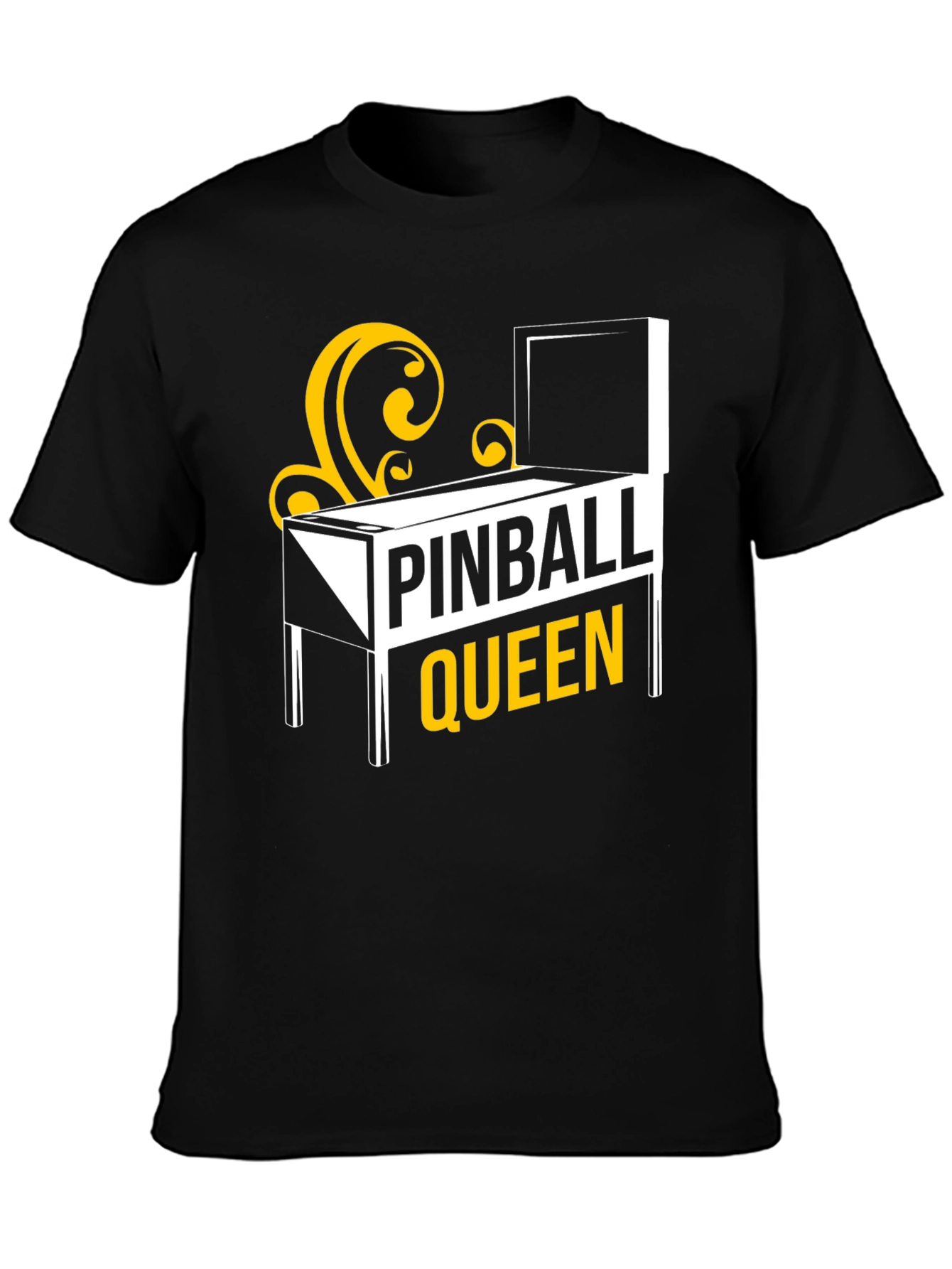 Pinball Queen Graphic T-Shirt - Black Cotton Tee
