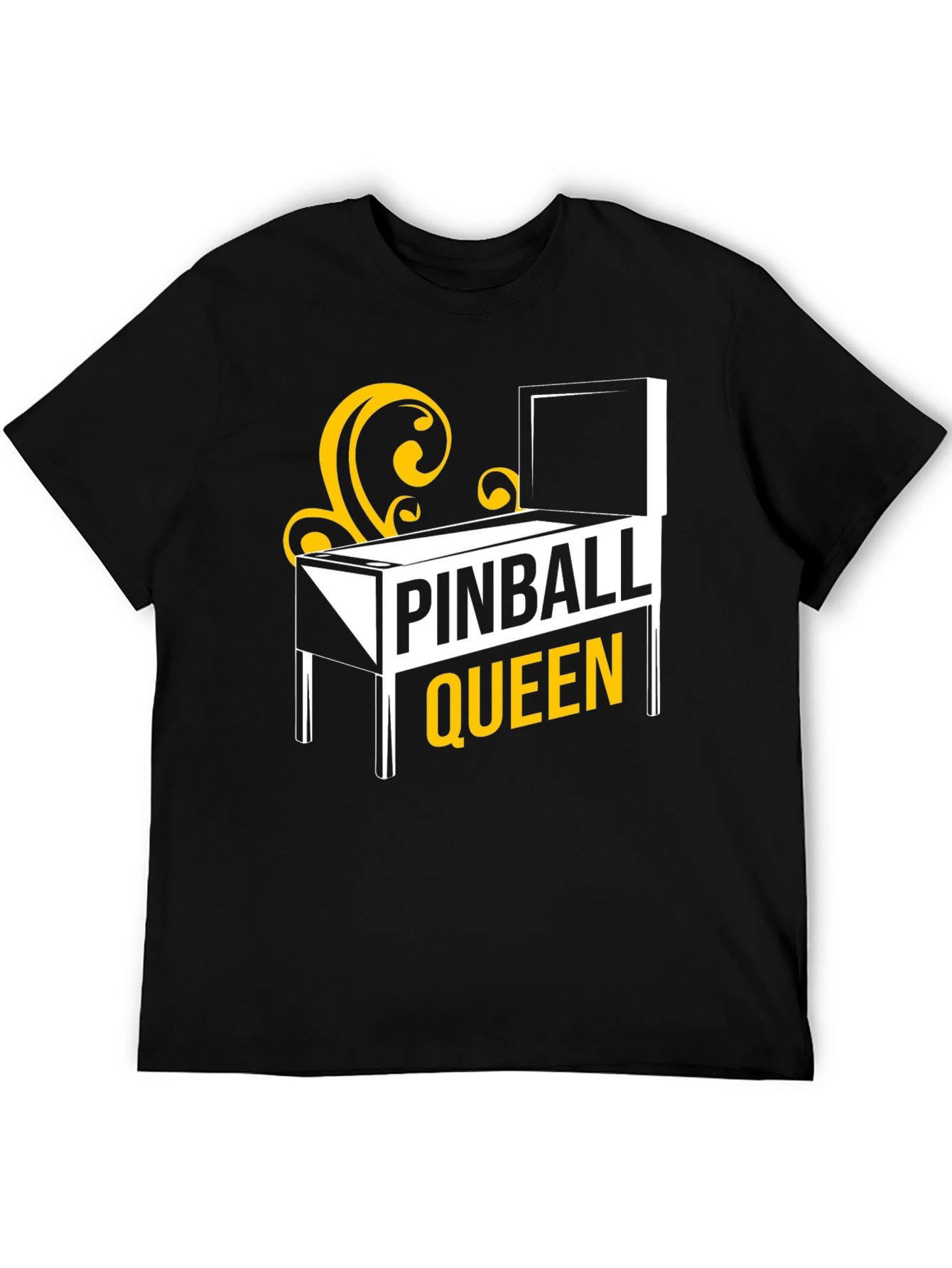 Pinball Queen Graphic T-Shirt - Black Cotton Tee