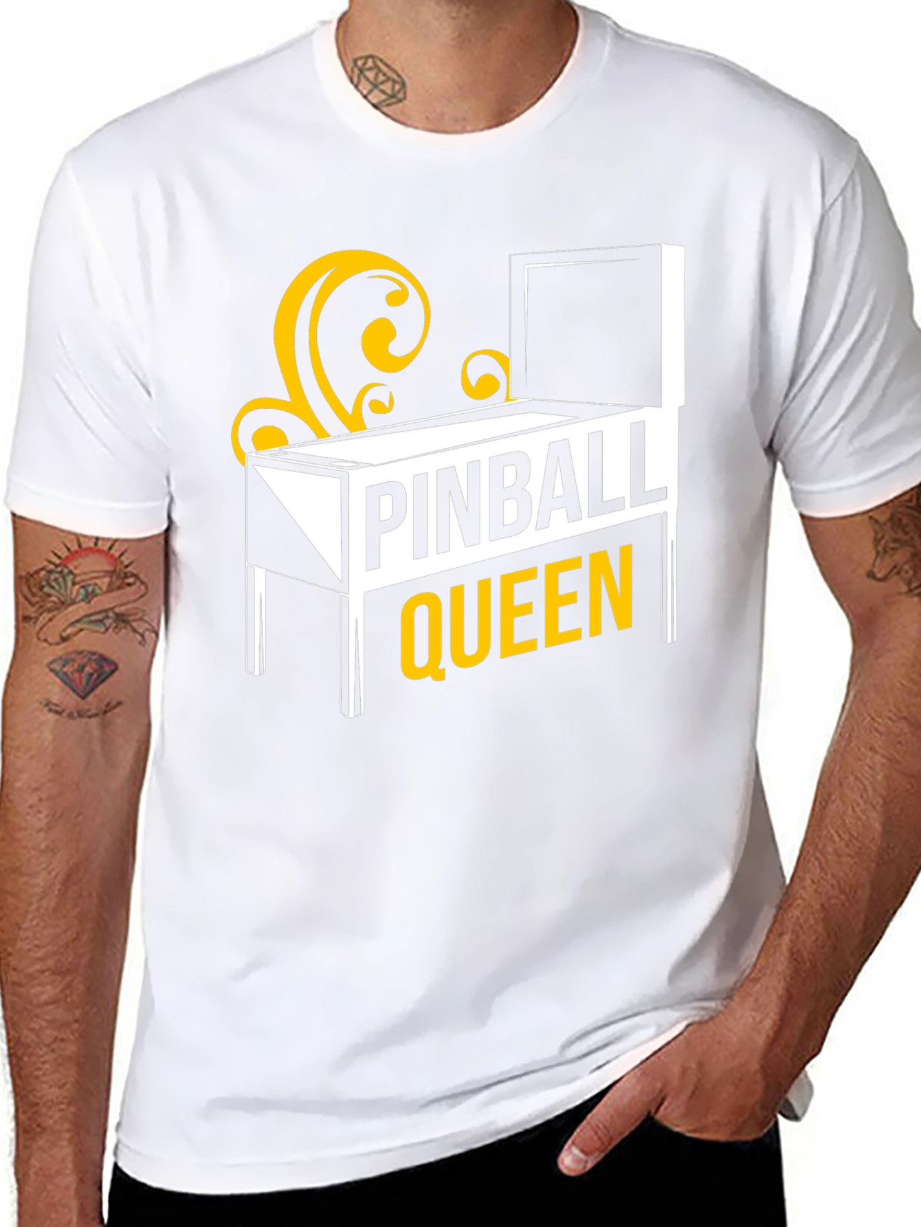 Pinball Queen Graphic T-Shirt - Black Cotton Tee