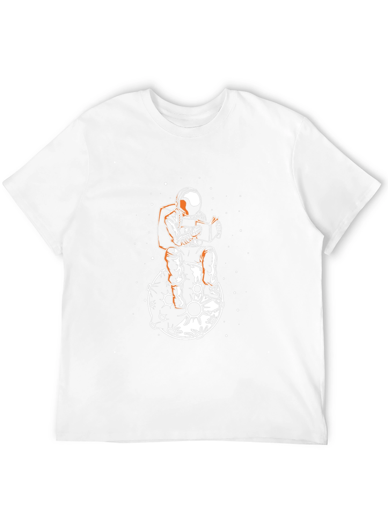Astronaut Reading on Moon Graphic T-Shirt