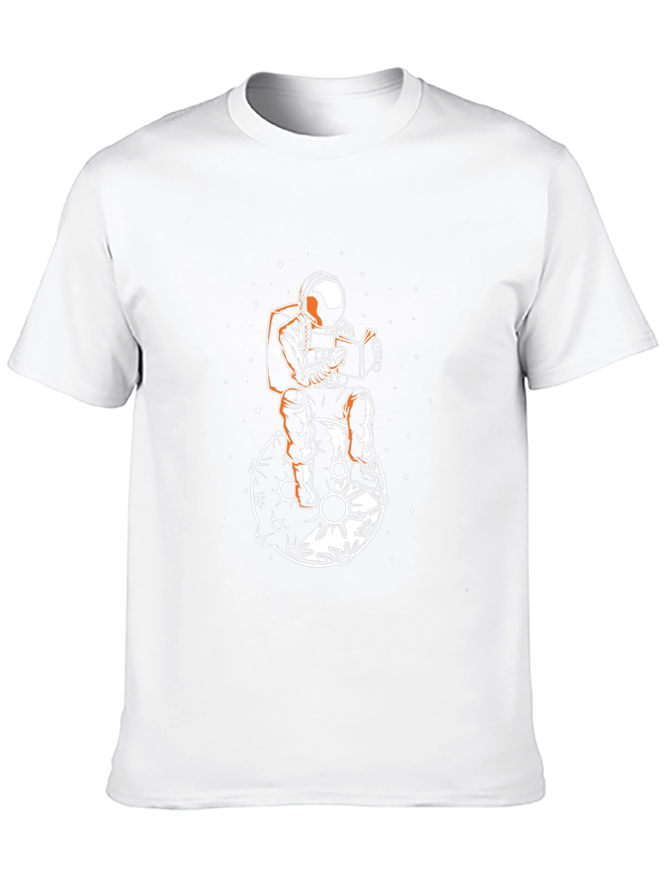 Astronaut Reading on Moon Graphic T-Shirt