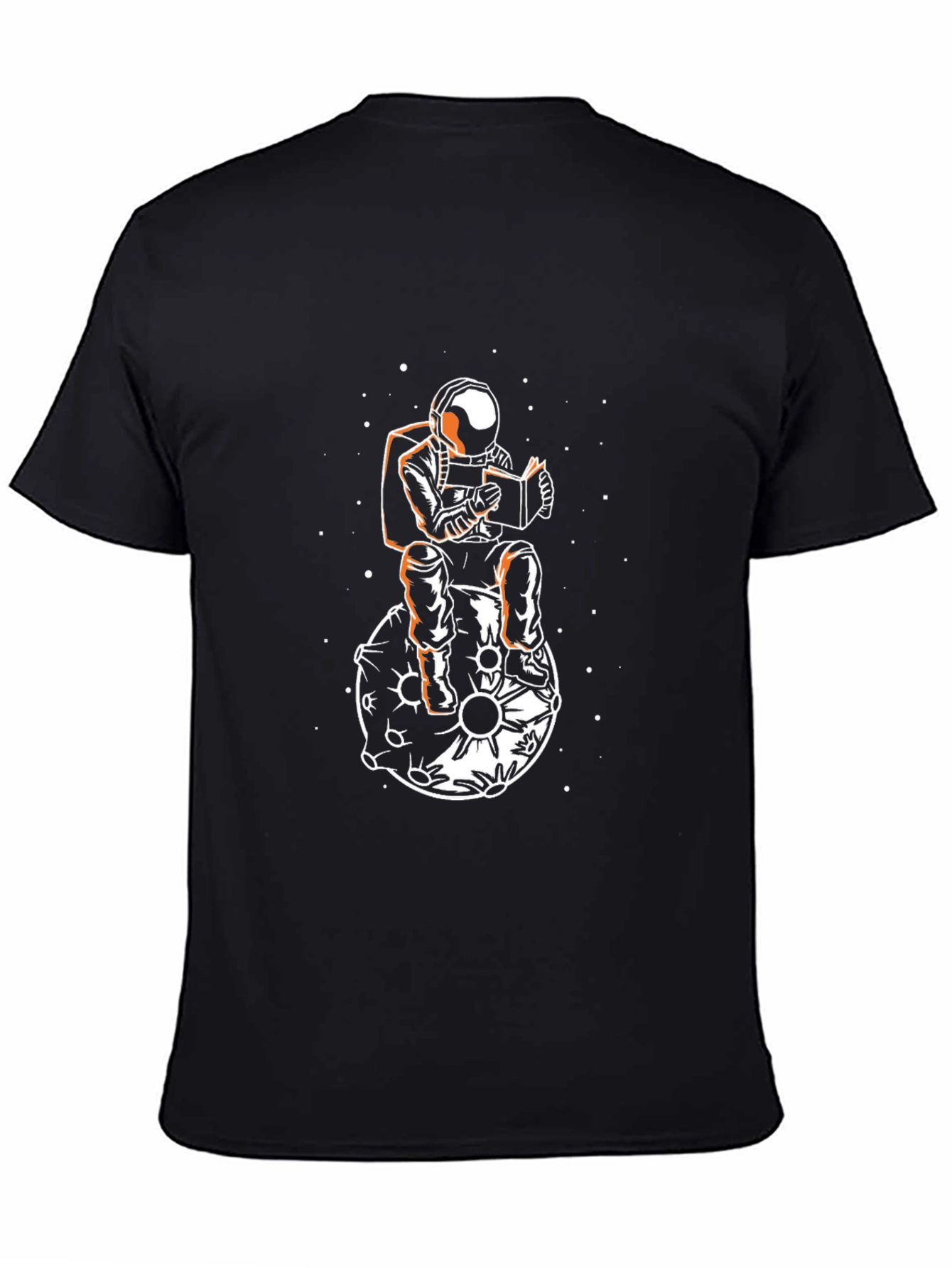 Astronaut Reading on Moon Graphic T-Shirt
