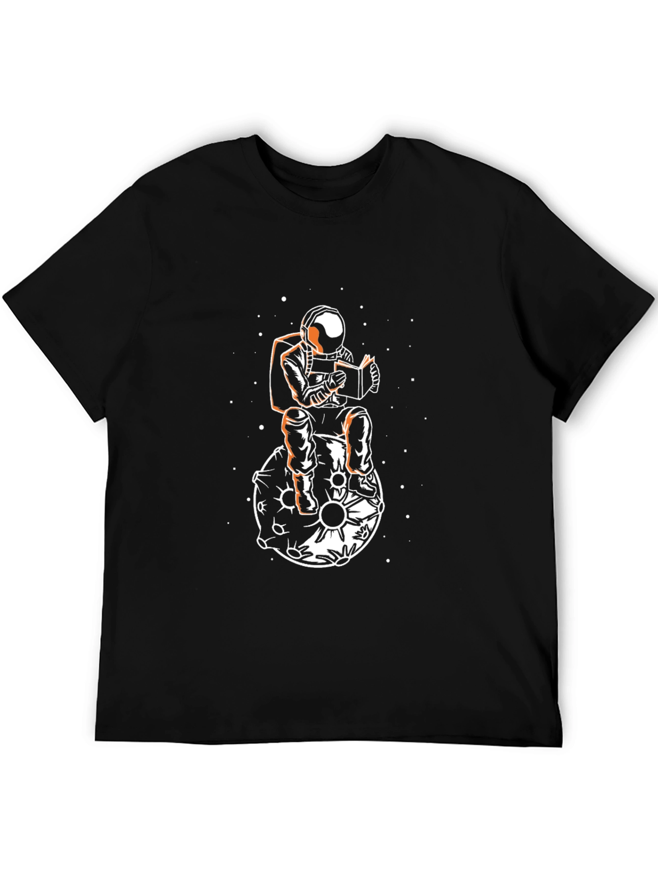 Astronaut Reading on Moon Graphic T-Shirt