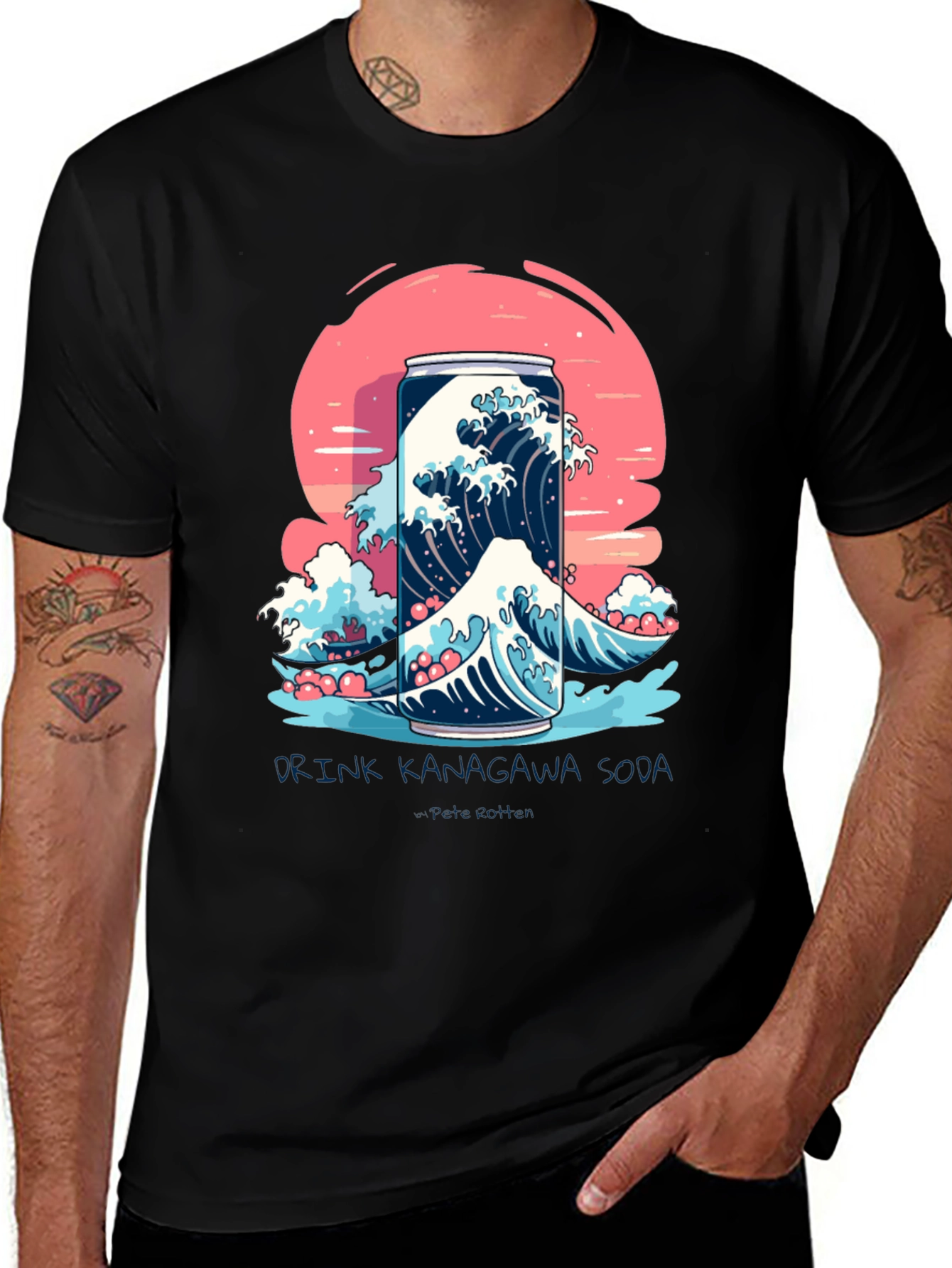 Kanagawa Soda Wave T-Shirt - Unique Graphic Tee
