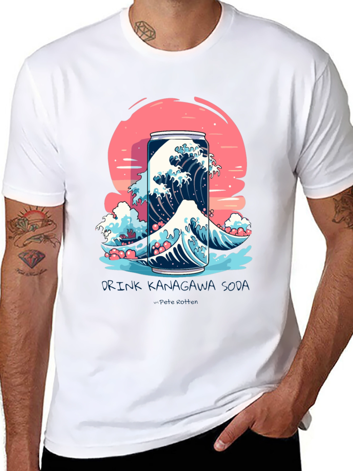 Kanagawa Soda Wave T-Shirt - Unique Graphic Tee