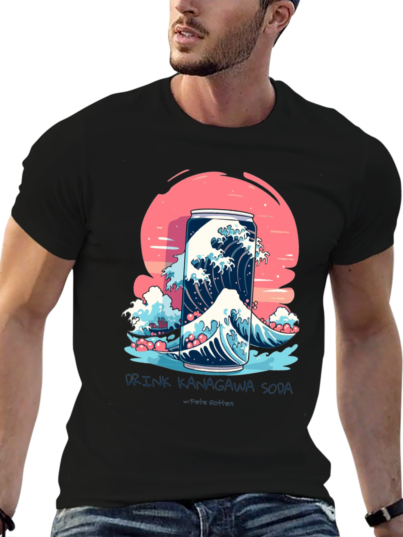 Kanagawa Soda Wave T-Shirt - Unique Graphic Tee